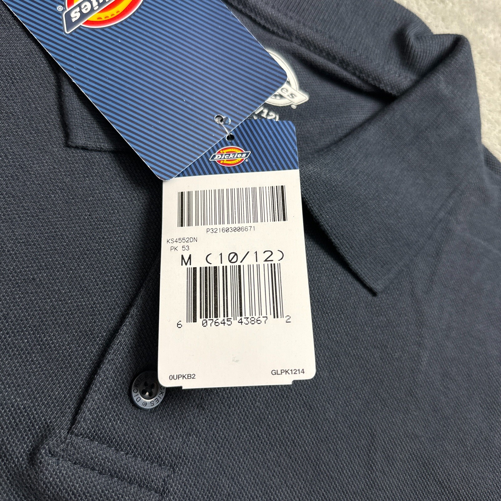 Dickies Polo Kids’ Medium Short Sleeve Pique Polo Shirt NWT!