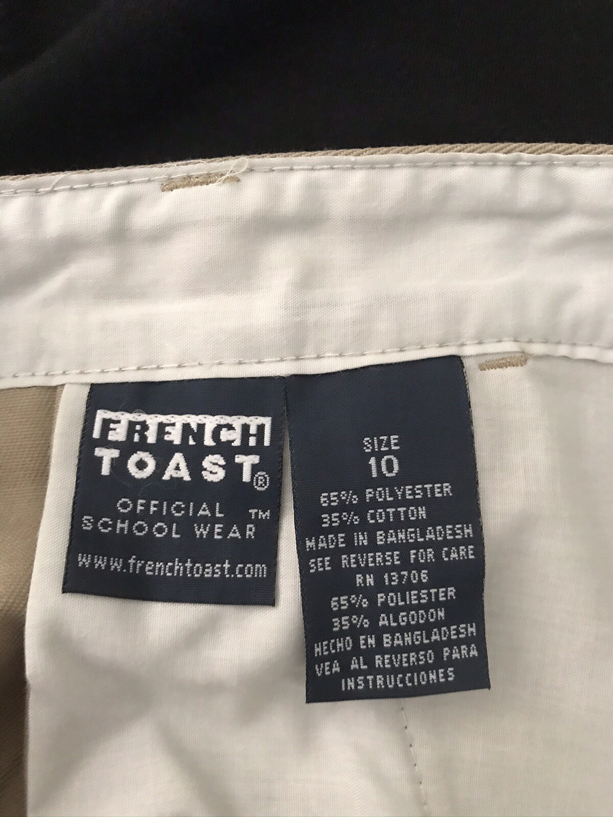 Uniform shorts, Khaki, Boys Size 10, French Toast, New with tags