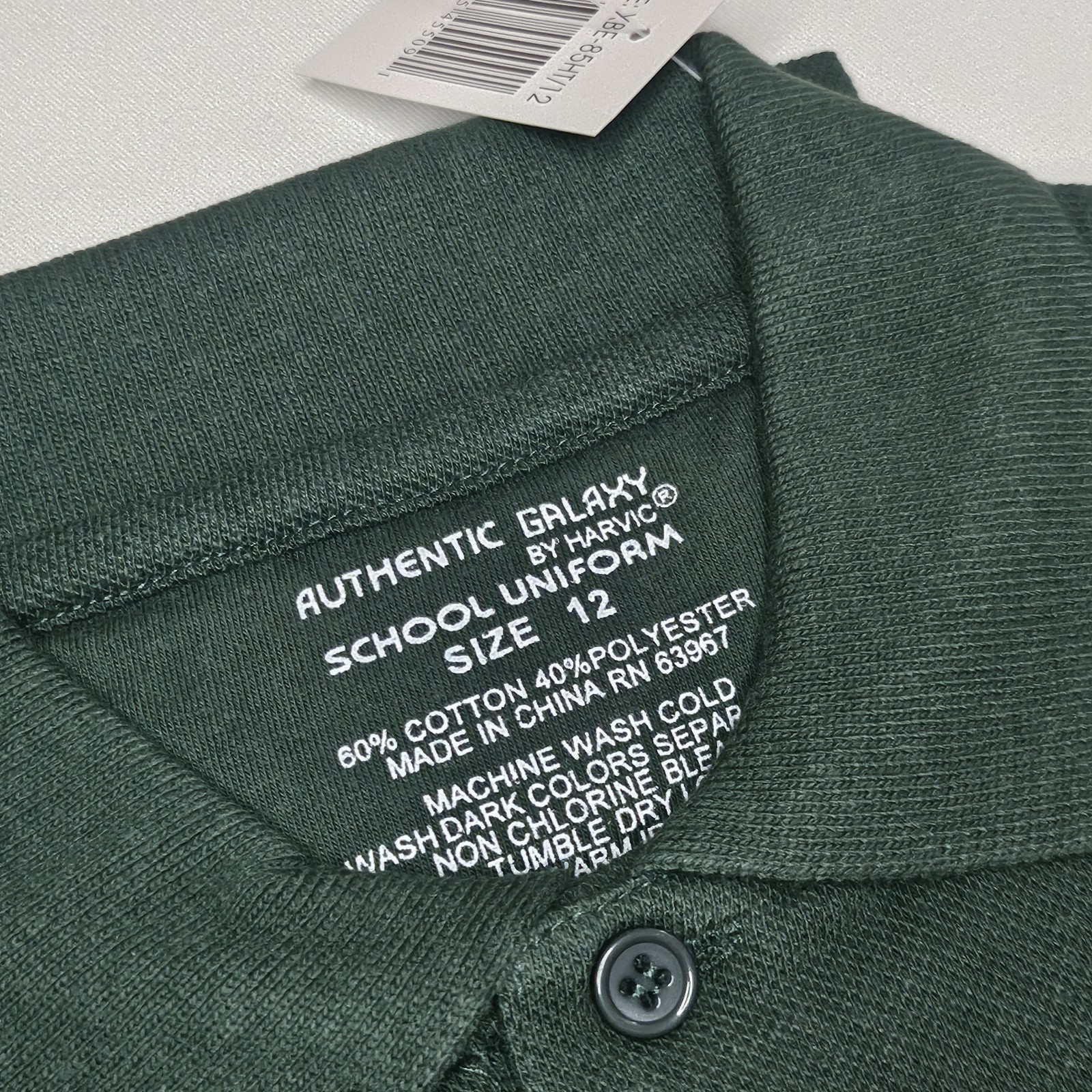 New Boys Authentic Galaxy by Harvic XBE 85HT School Uniform Polo Shirt Green 12