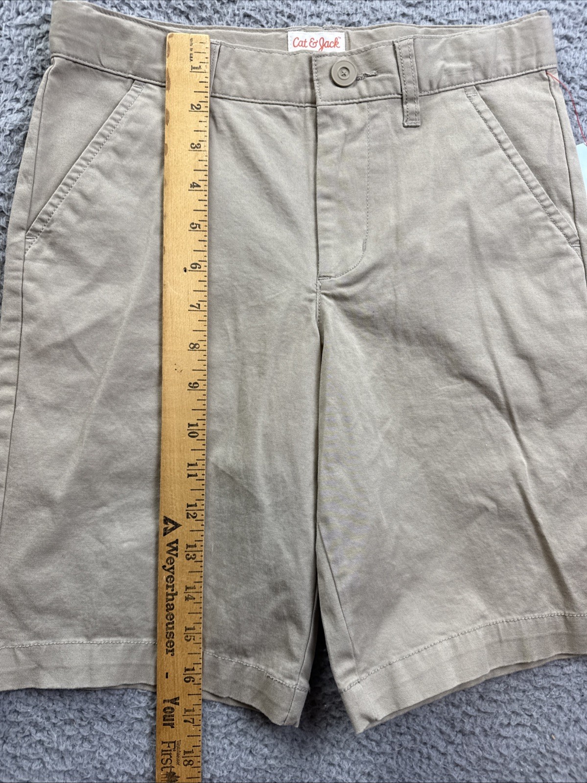 Cat & Jack Boys Youth 8 Khaki Flat Front School Uniform Chino Shorts