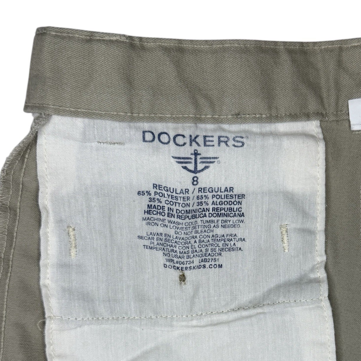 Dockers Boys School Uniform Shorts Lot 2 Size 8 Regular Khaki Navy Flat Front