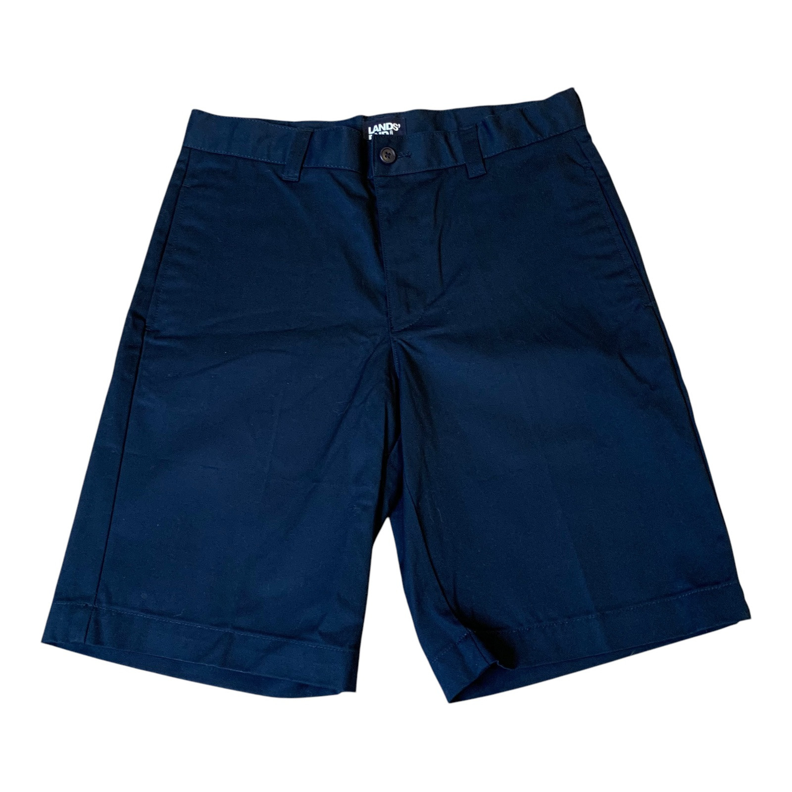 Lands’ End Boy’s Navy Blue School Uniform Shorts Size 14, 9” Inseam NWOT