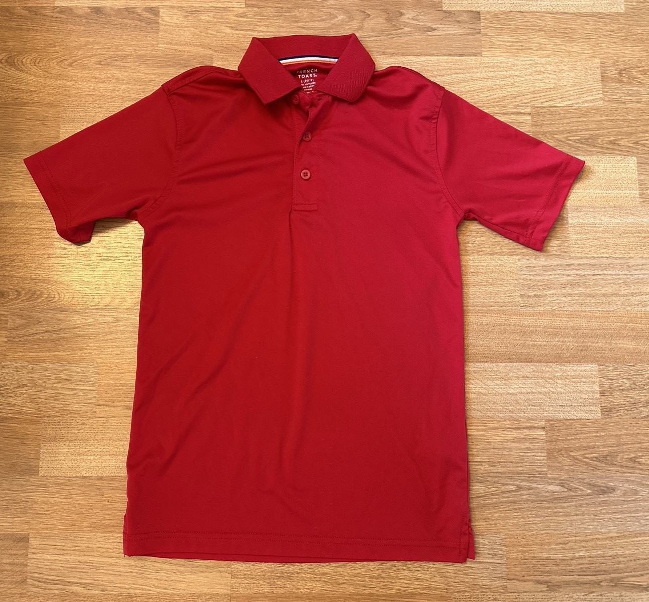 Lot of 2 Red & White Polo School Uniform Performance Shirts – Size L 10/12 – NEW