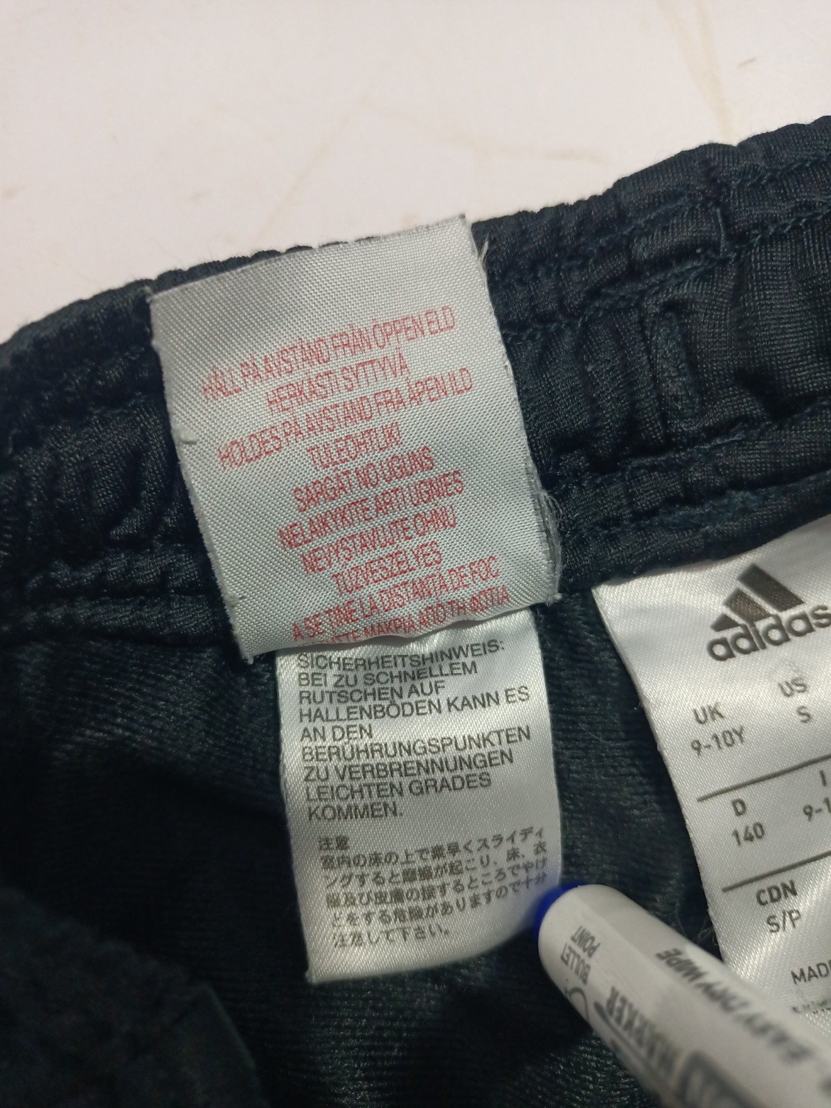 Adidas Original Junior Track Pants Black 9-10Y UK US S 140cm Zip Ankle Unisex