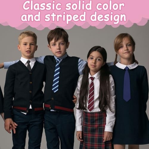 Boys Tie Pre-tied Clip on Ties for Boy Adjustable School Kids Burgundy Striped