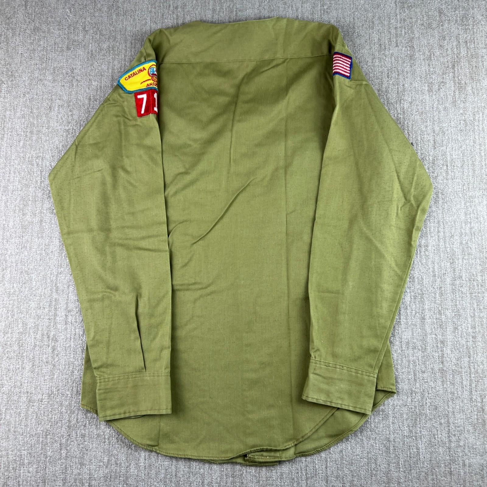 Vintage 70s Boy Scouts of America Uniform Shirt Lot of 4 Boys S Green Patches