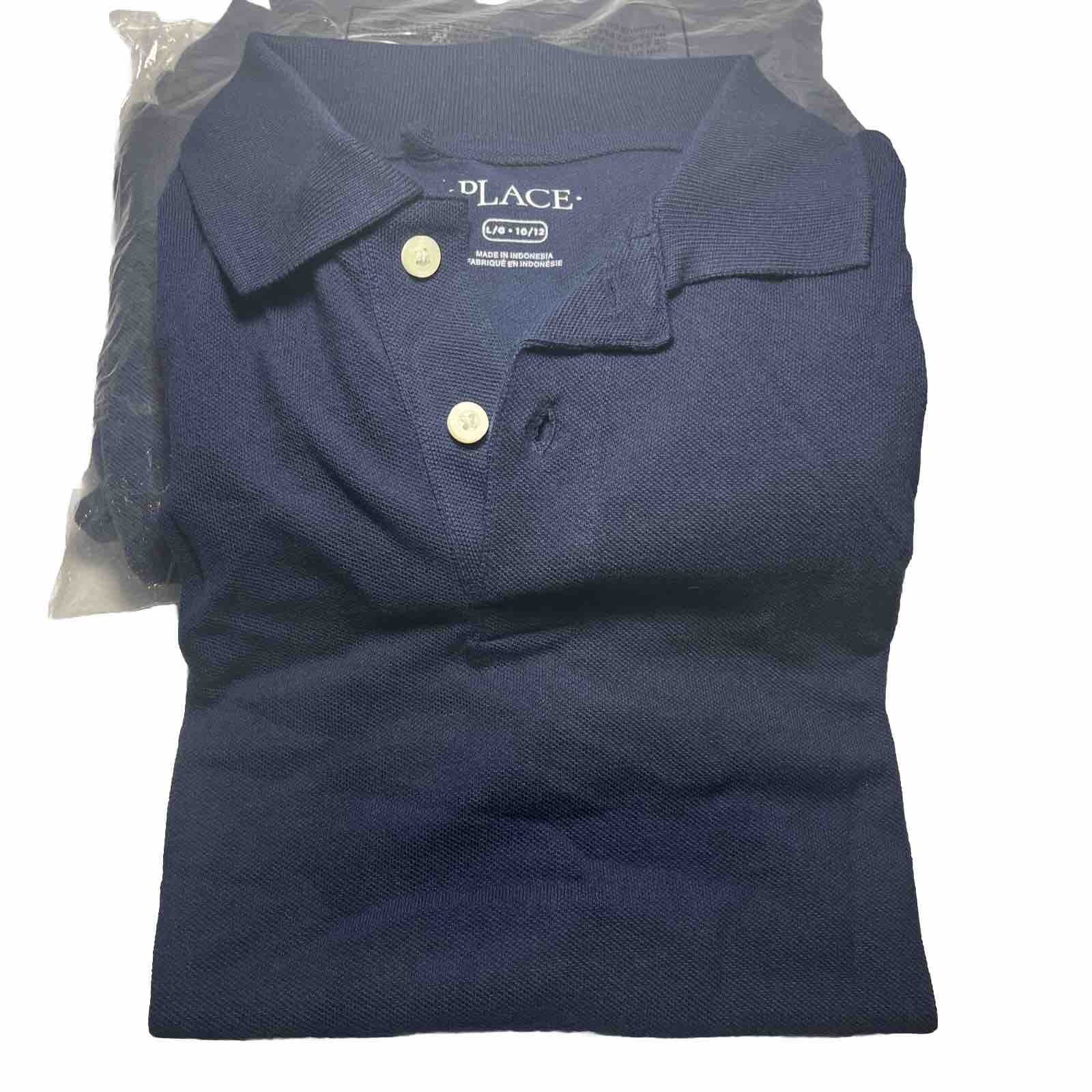 Children’s Place Polo Shirt Boys Size 10/12 Navy School Uniform Short Sleeve