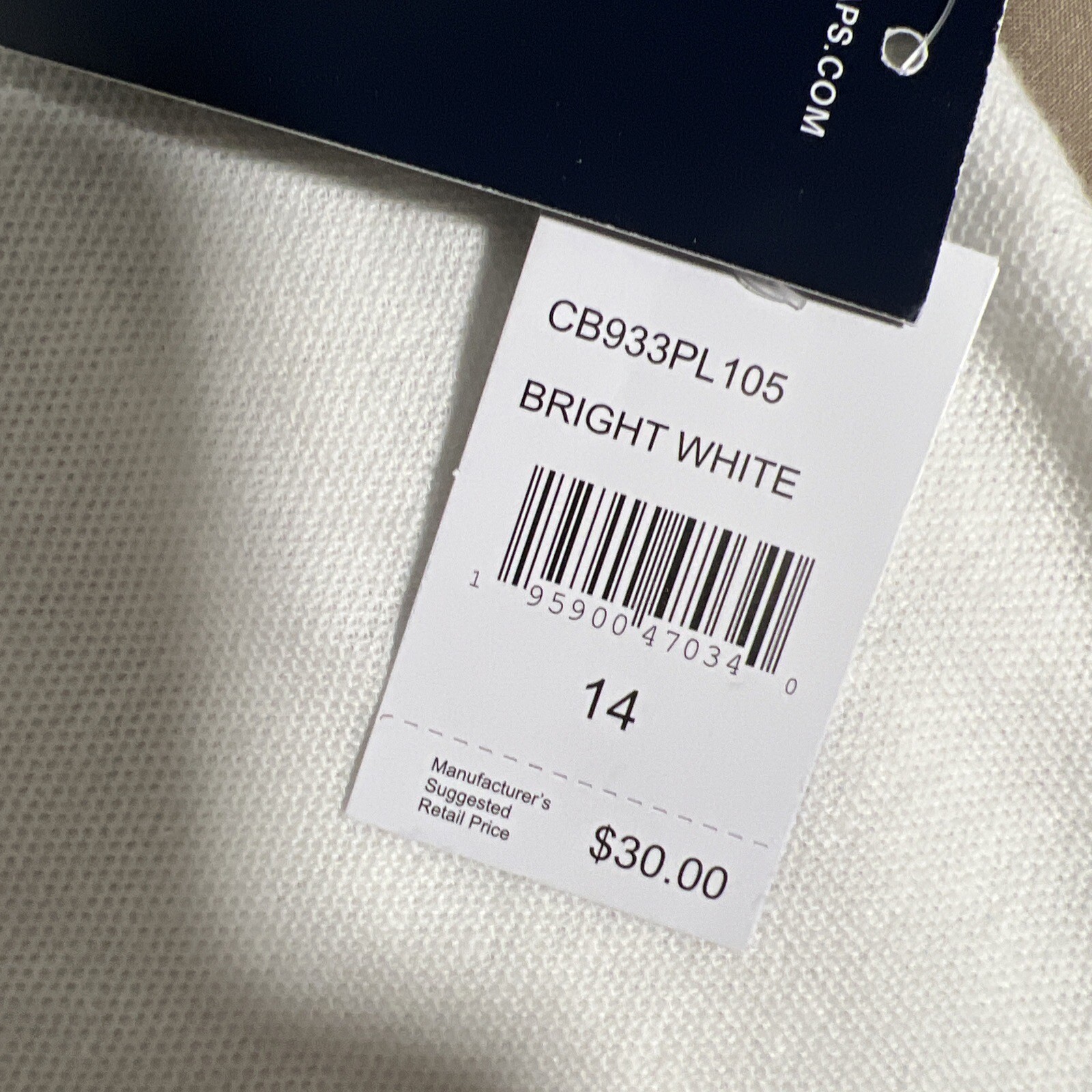 New Boys Youth Large Chaps Polo Shirt White- School Uniform Large