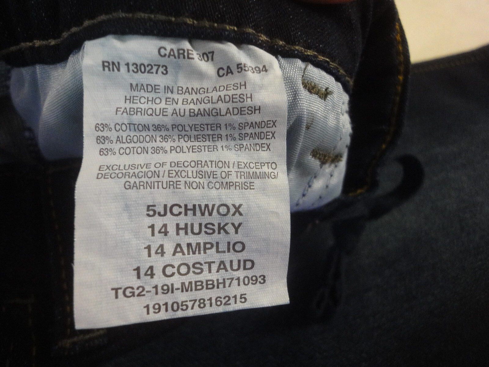Wrangler Slim fit boys 14 husky denim dark blue jeans NWT
