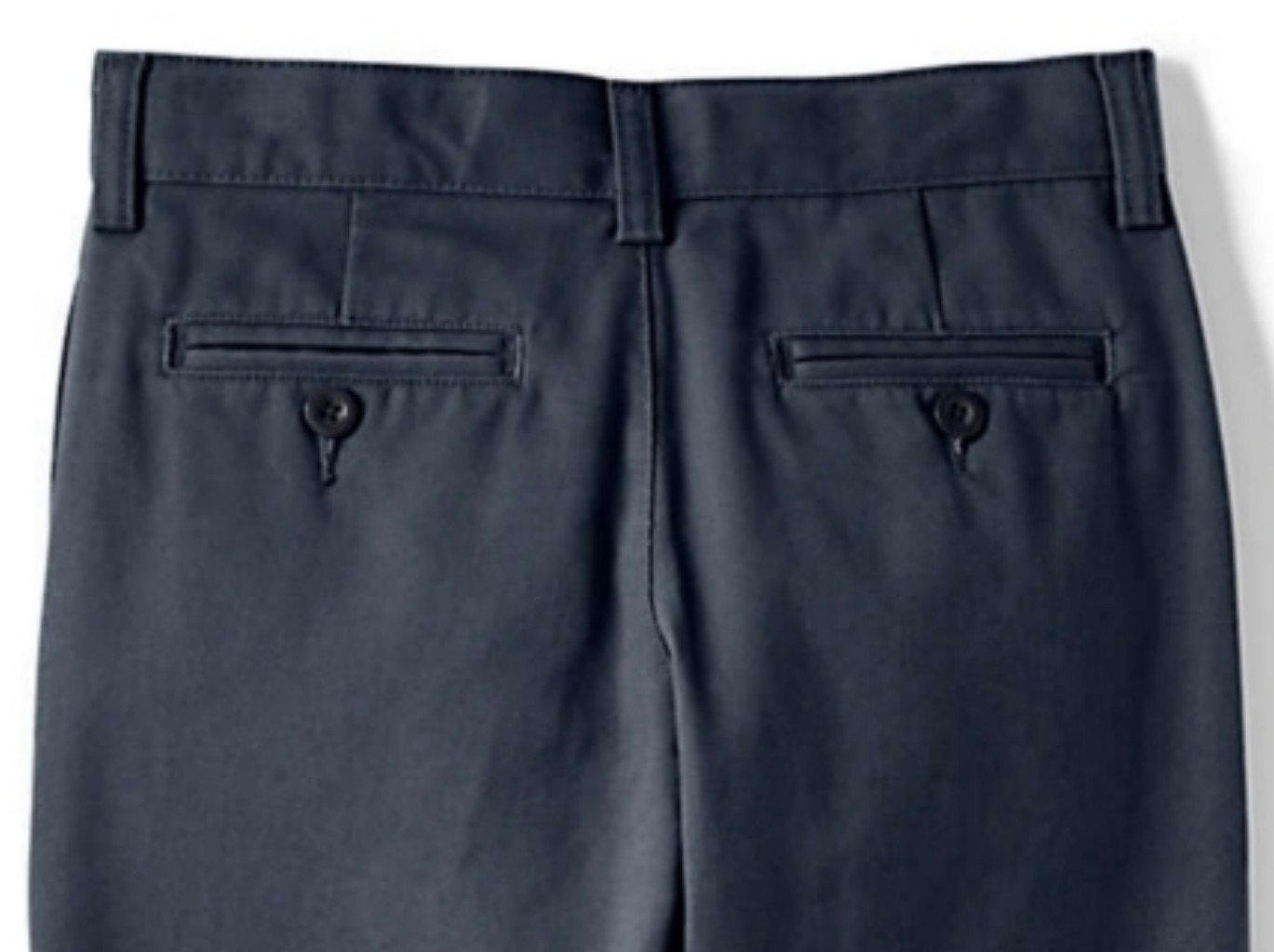 LANDS END Navy School Uniform Plain Front Chino Pants Boys 18 Husky INSEAM 27″
