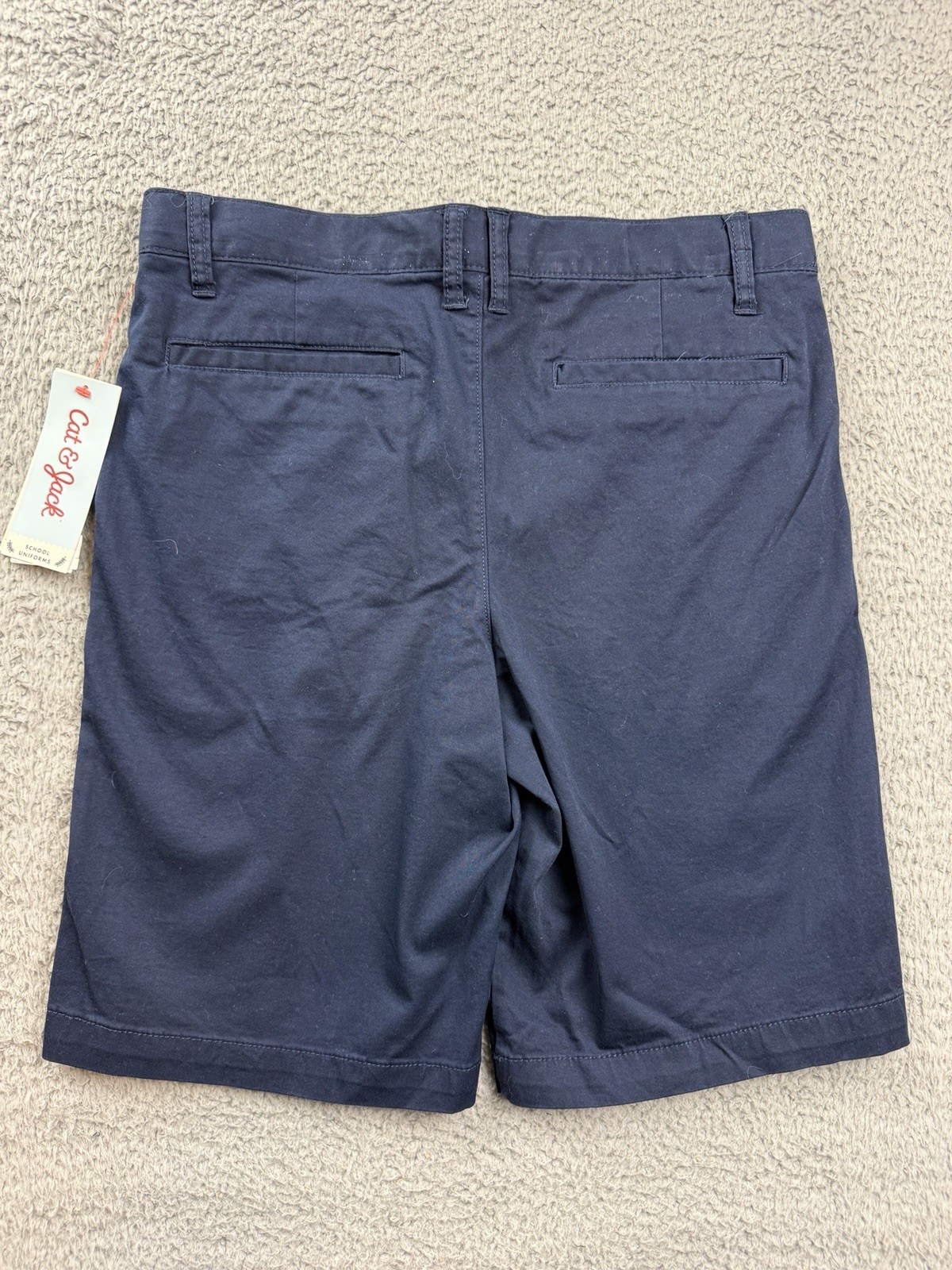 2x Cat & Jack Boys 14 Blue Flat Front School Uniform Chino Shorts