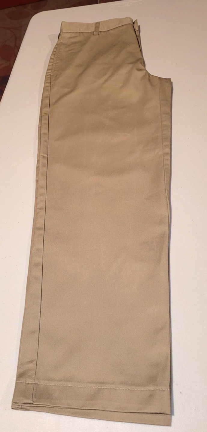 Lands’ End Boys’ Adjustable Waist Relaxed Fit Twill Pant 18 Fit like 30/27