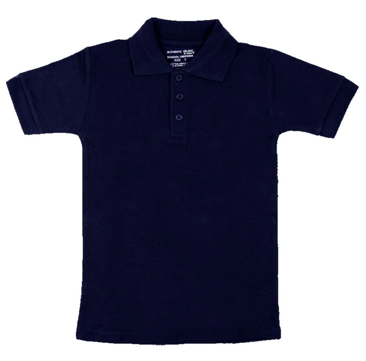 School Uniform Shirt Authentic Galaxy Navy Size 4 Unisex Short Sleeve Button Up