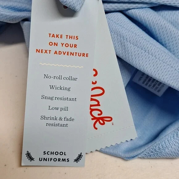 NEW! SET OF 2 Size Medium Performance Uniform Polo Shirt, Light Blue -Cat & Jack