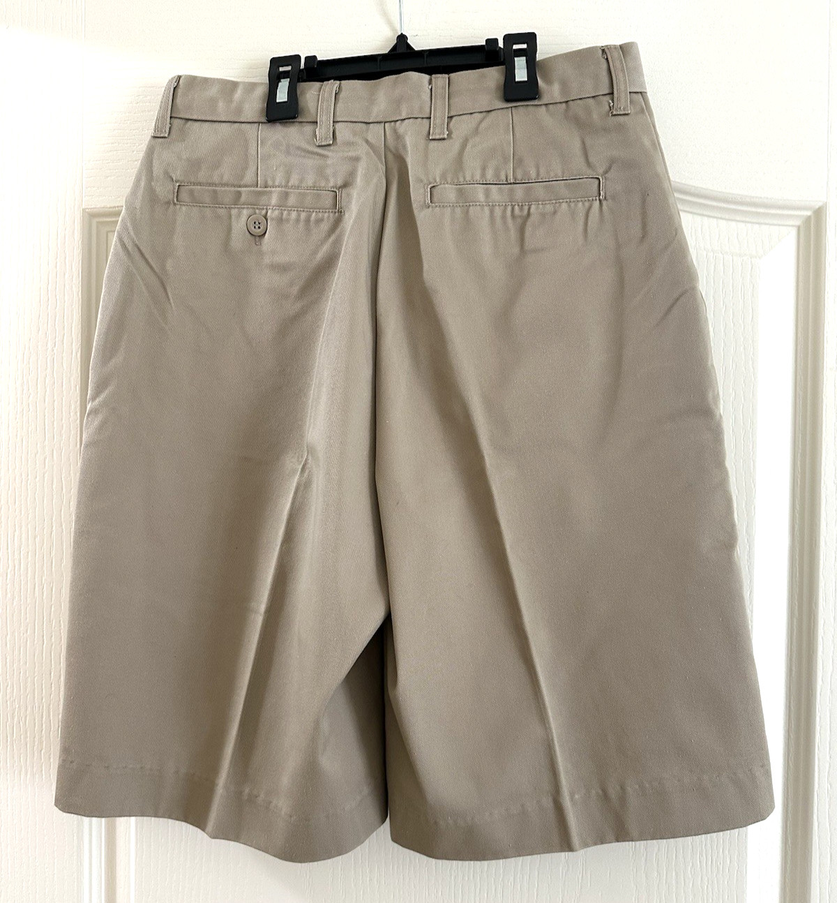 Men’s Boys Work / School Uniform Shorts Size 29 Khaki Tan 10″ inseam Flat front