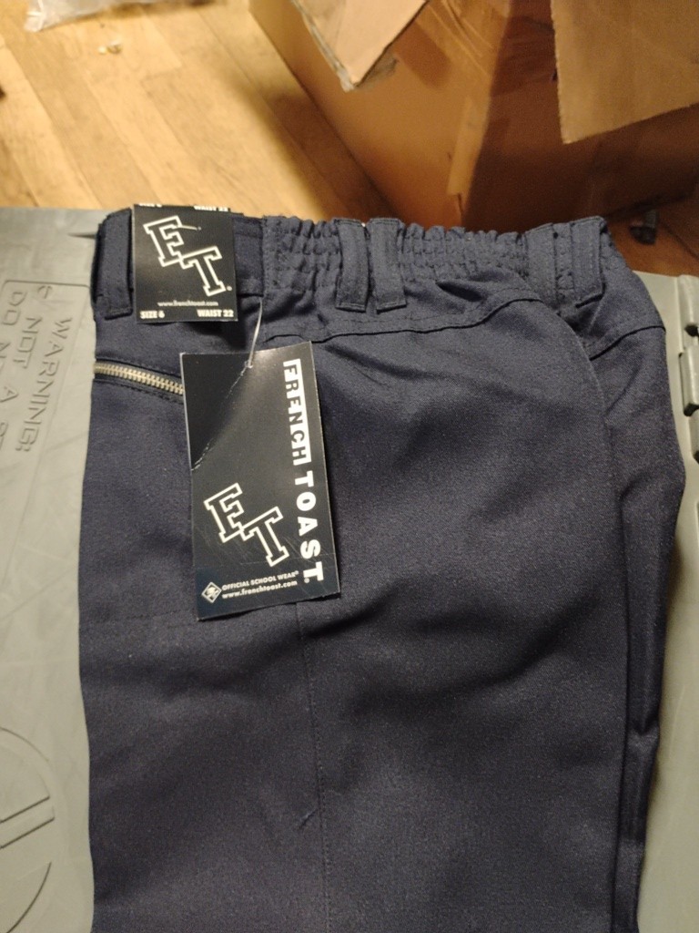 New With Tags French Toast School Uniform Size 6 Waist 22 Relaxed Navy Pants C19