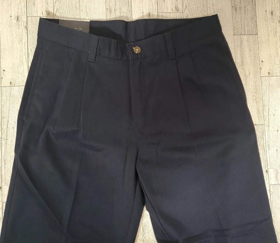 Chaps Uniform Pants Boys 20 Regular Navy Blue School Approved Pleated Twill