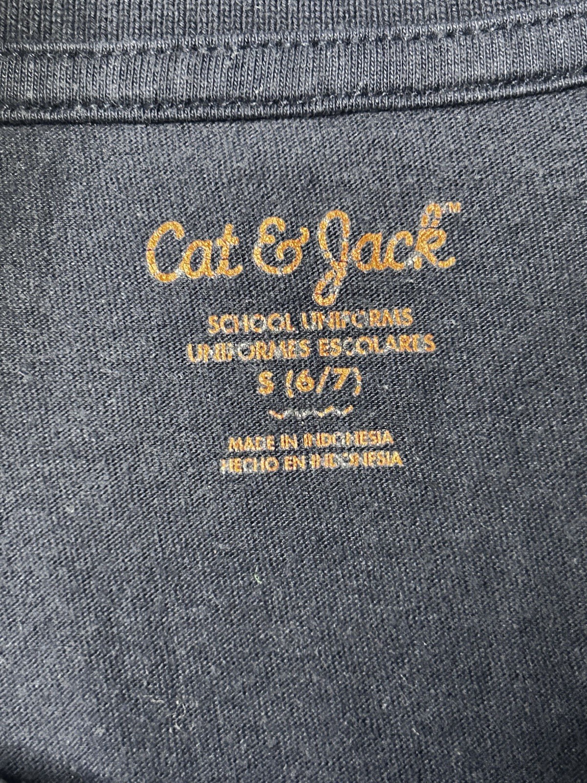 Cat & Jack Boys School Uniform Cotton Blend Navy Blue Polo Shirt Size S (6/7)