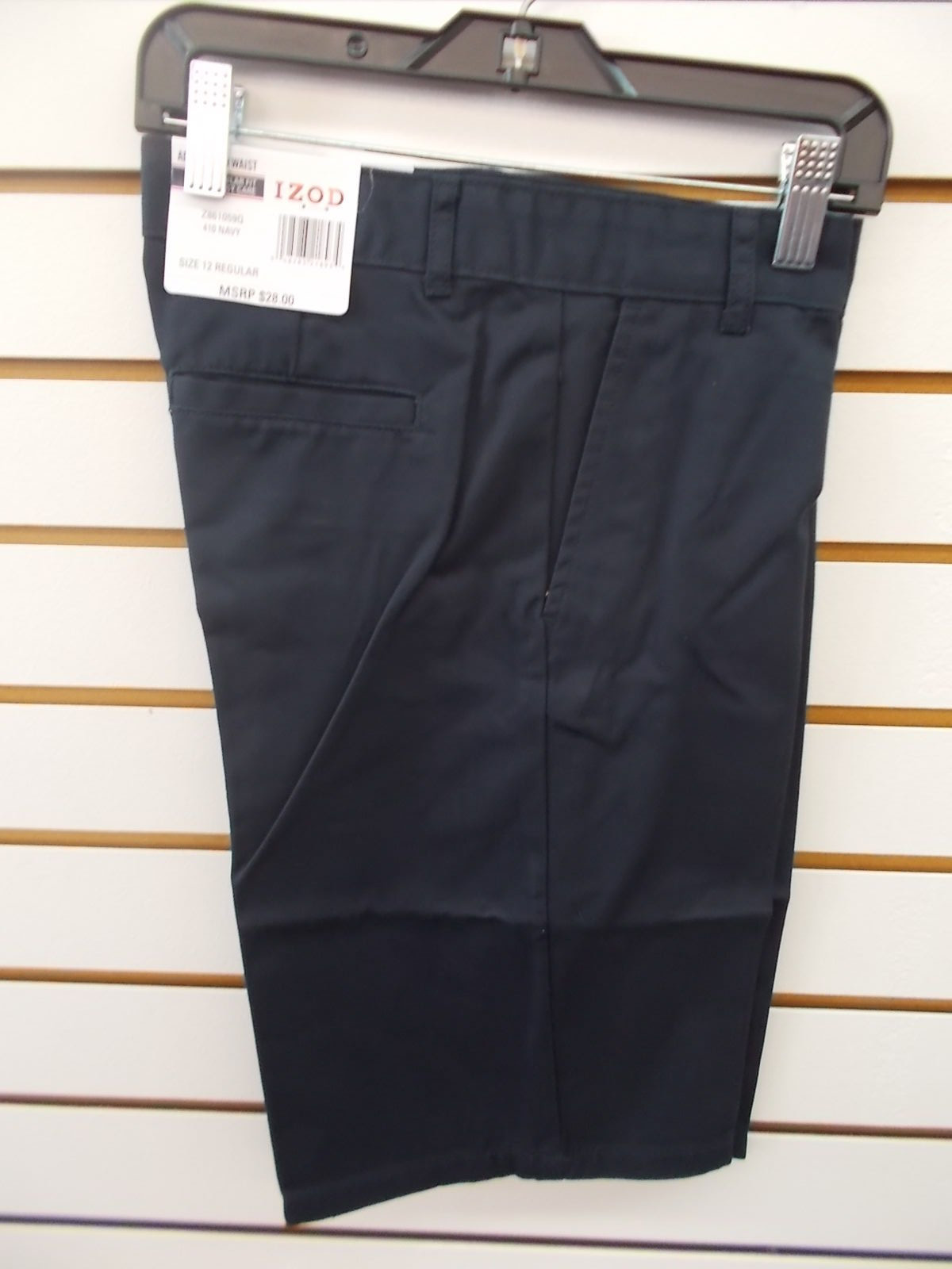 Boys IZOD $28 Navy or Khaki Uniform/Casual Flat Ft Adj. Waist Shorts Size 8-18