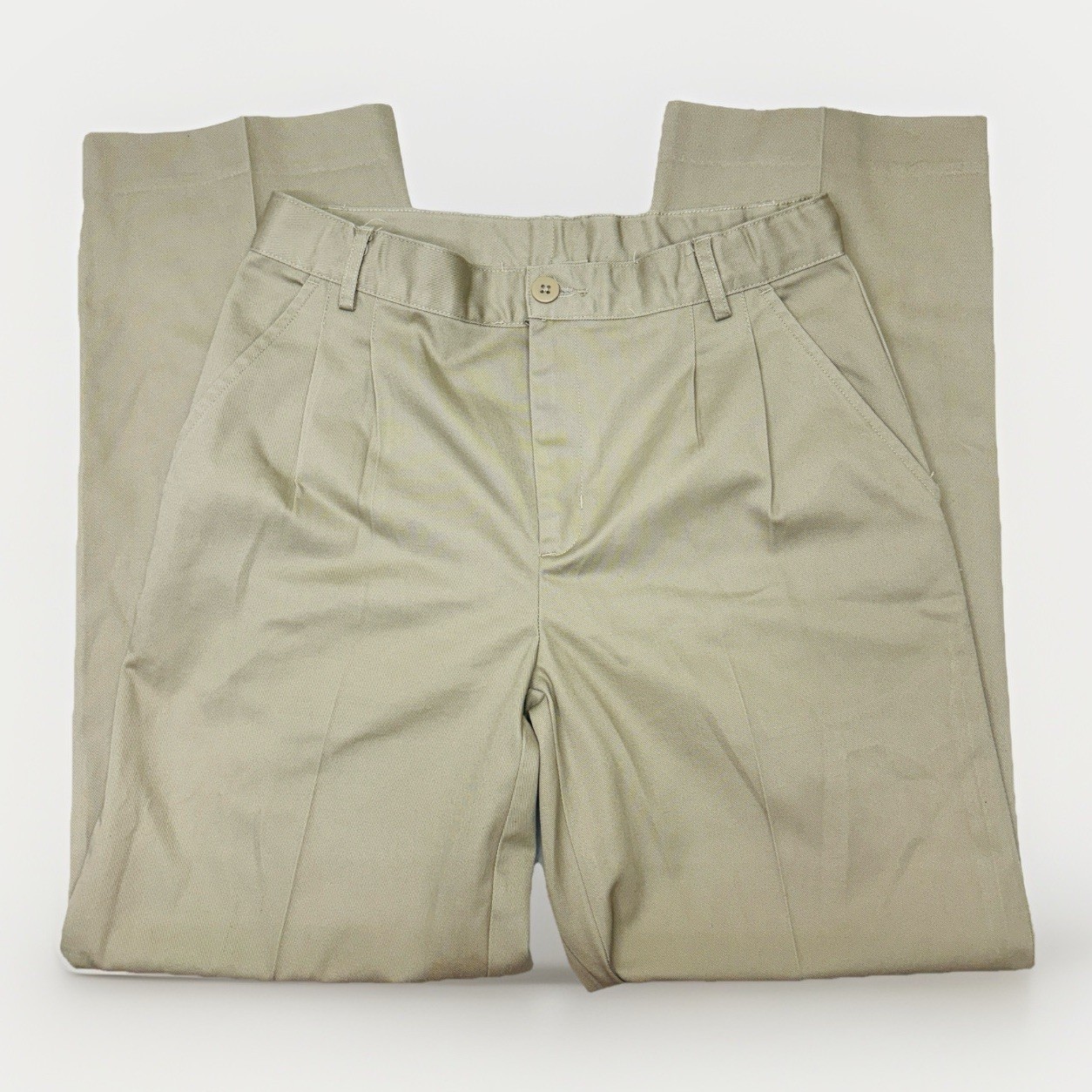 AUSTIN Sz 18 Boy’s Khaki School Uniform Pants Adjustable Waist Cotton Blend •VG‼