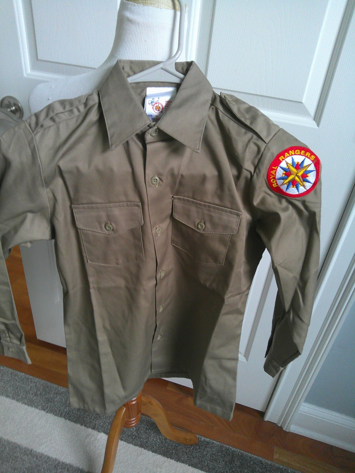 VINTAGE NEW Royal Rangers Khaki Shirt Boys 10 with Patch