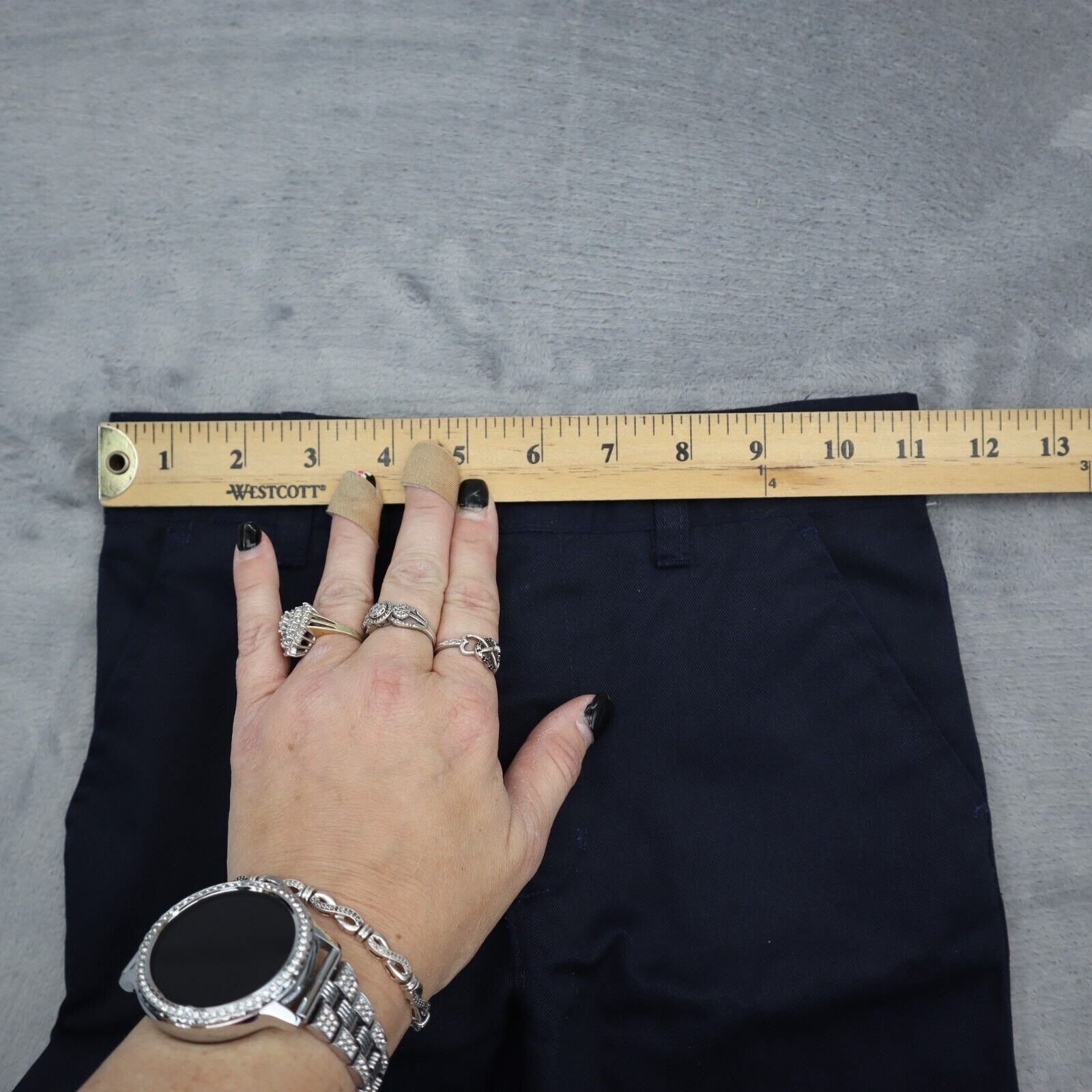 American School Uniform Shorts Boys 5 Blue Adjustable Elastic Waist Button