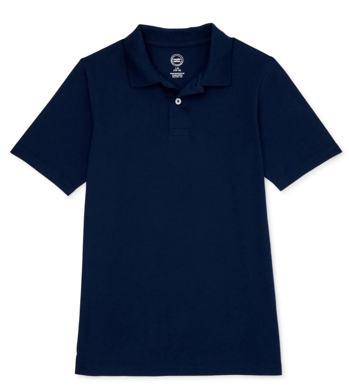 Wonder Nation Boys Polo Shirt Size XL (14-16) Navy Short Sleeve 2-Pack Uniform