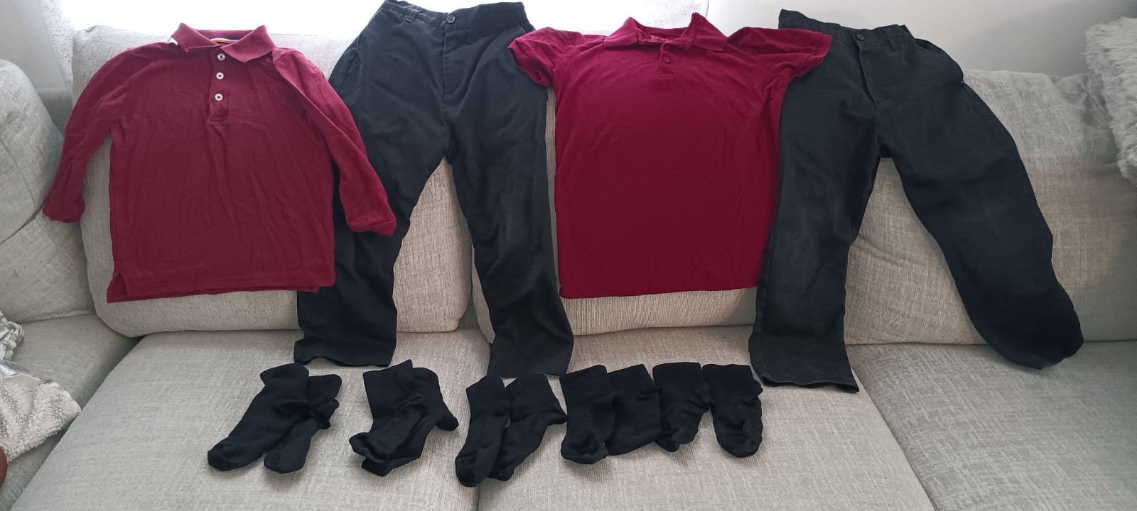 Boys school uniform shirts and pants size 6-7
