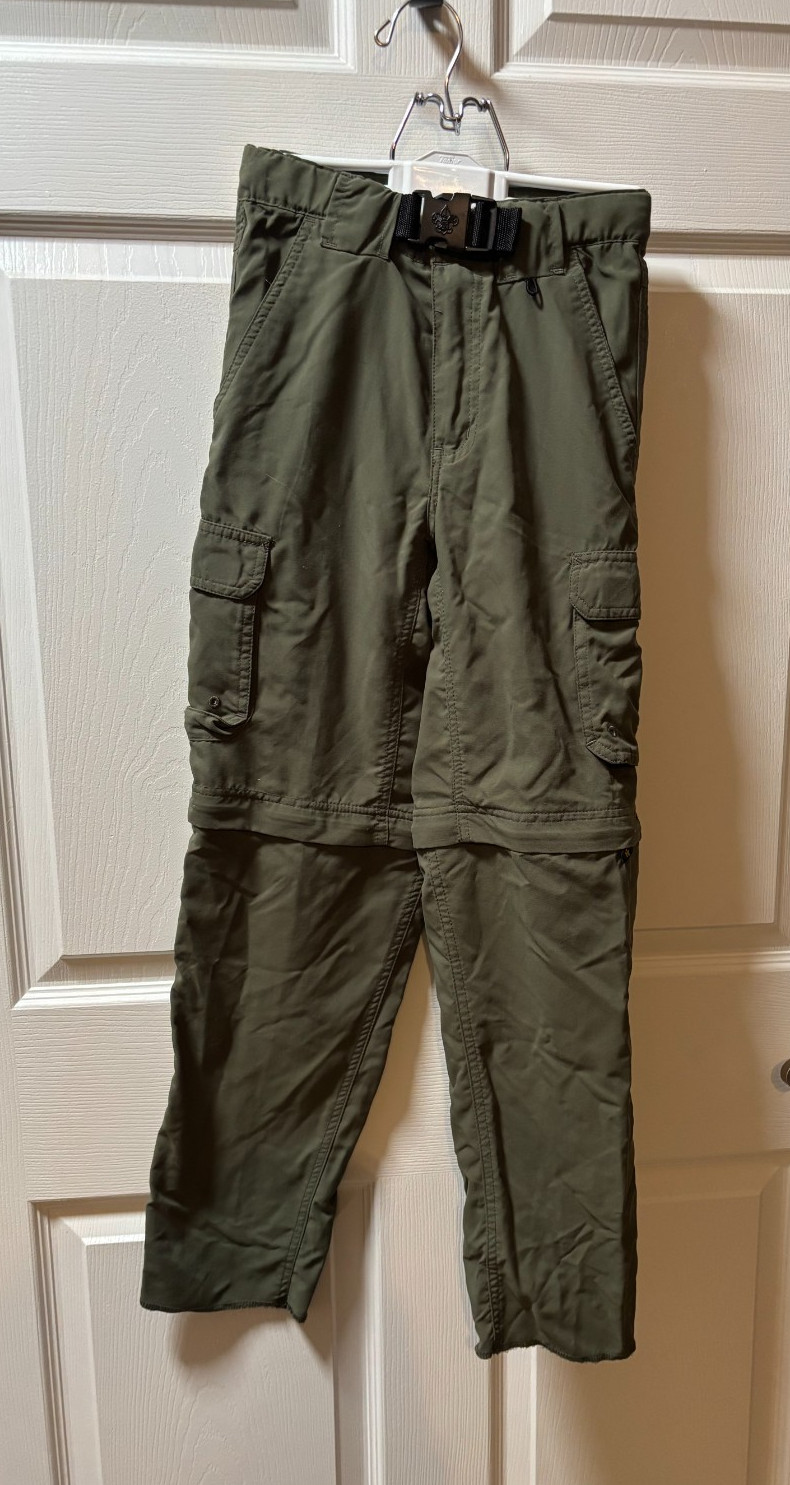 Boy Scouts of America Green Switchback Youth Medium Uniform Pants w/ Belt