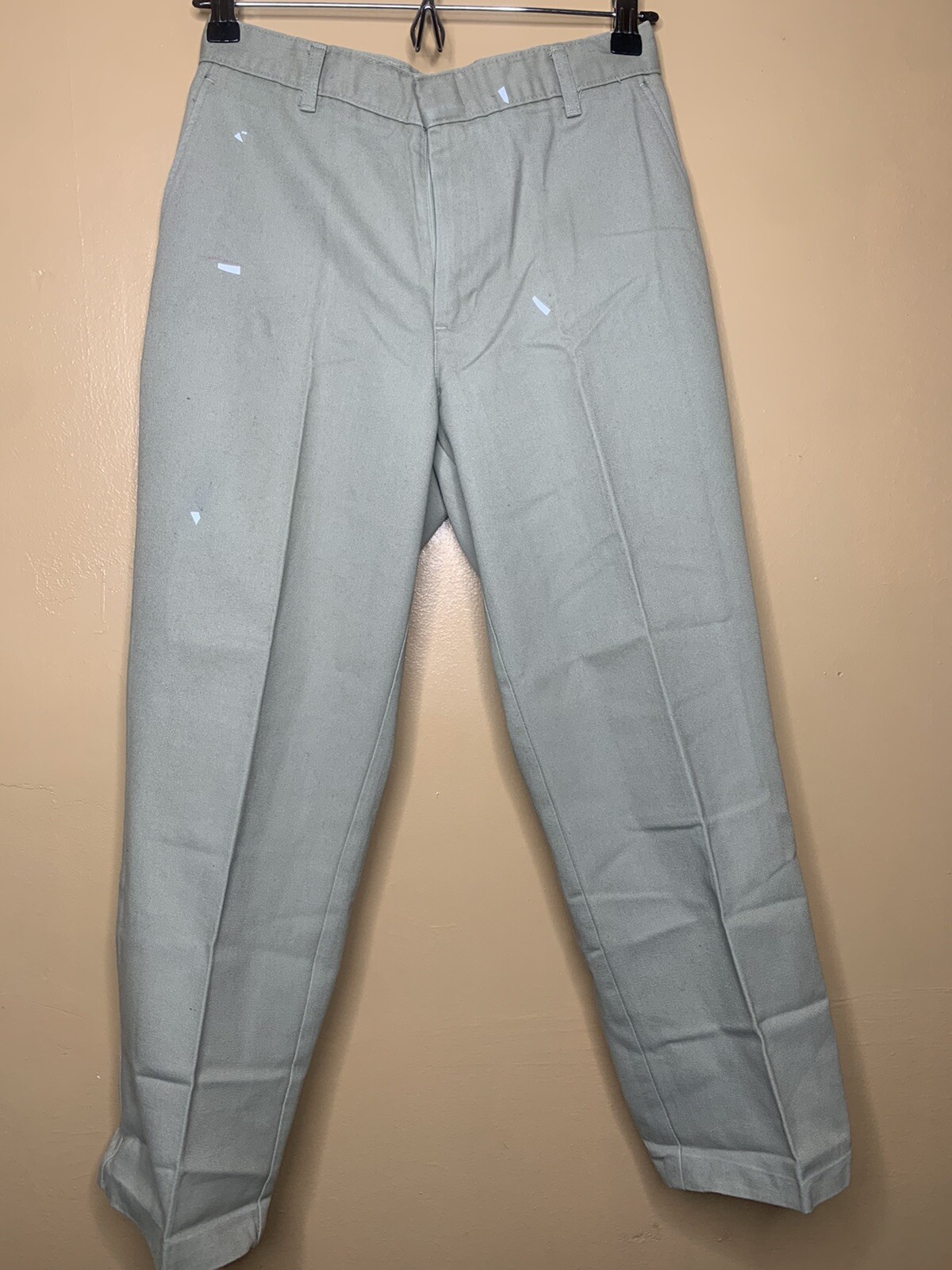 Boy’s Husky 28 School Uniform Pants Straight Leg Beige Adjust Waist Khaki #4