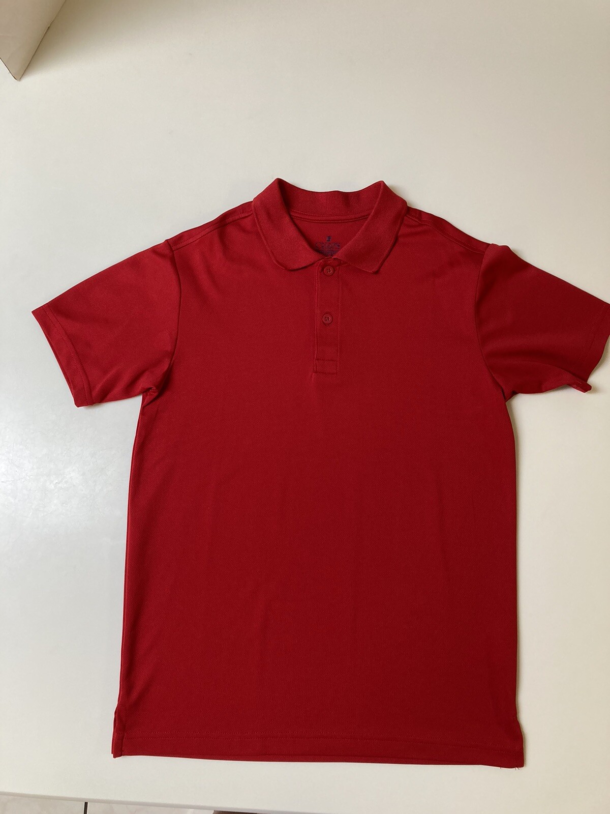 Boys Polo Shirt Size 14/16 Reg Chaps School Approved Uniform Red S-Sleeve 1 Pull