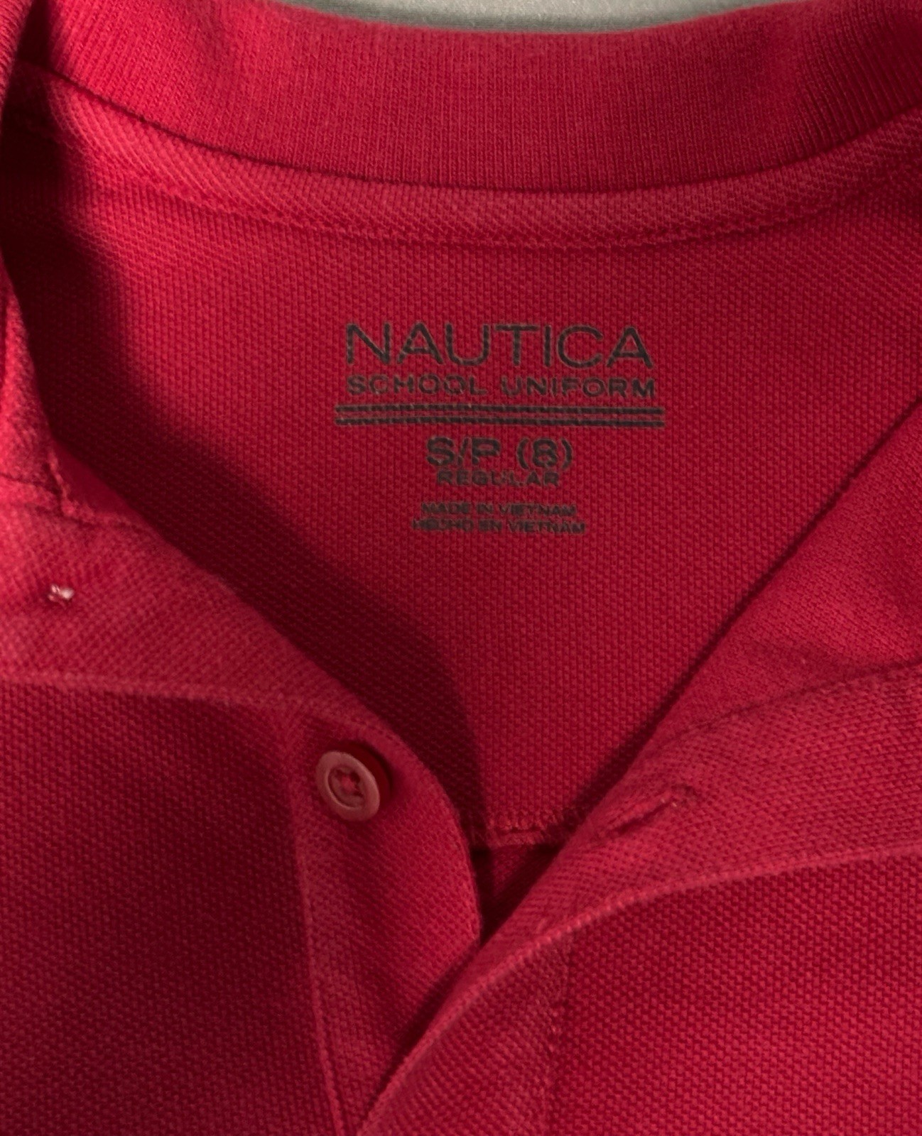 Boys Nautica School Uniform Shirt Sleeve Red Polo Shirt Size Small 8