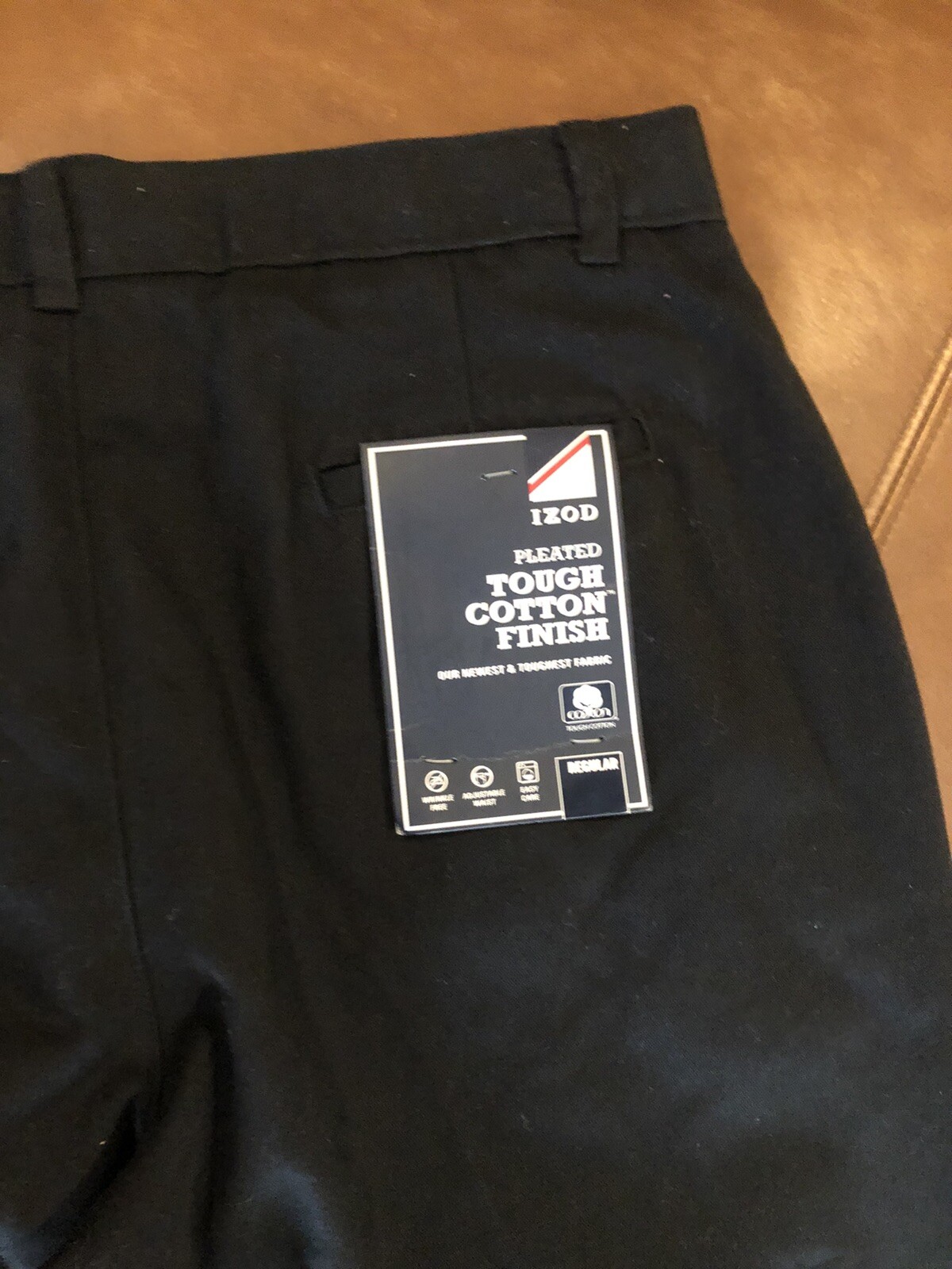IZOD Size 20 Regular Uniform Boys Pants Adjustable Waist NWT Black pleated front