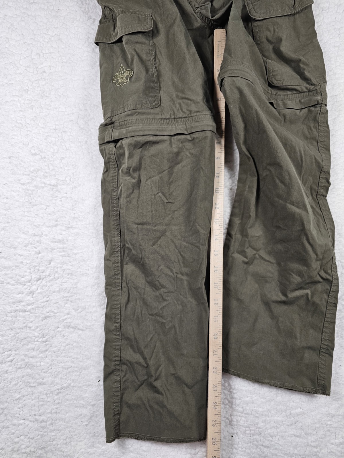 Boy Scouts of America Convertible Zip Off Pants Youth 10 Olive Cargo Hiking BSA
