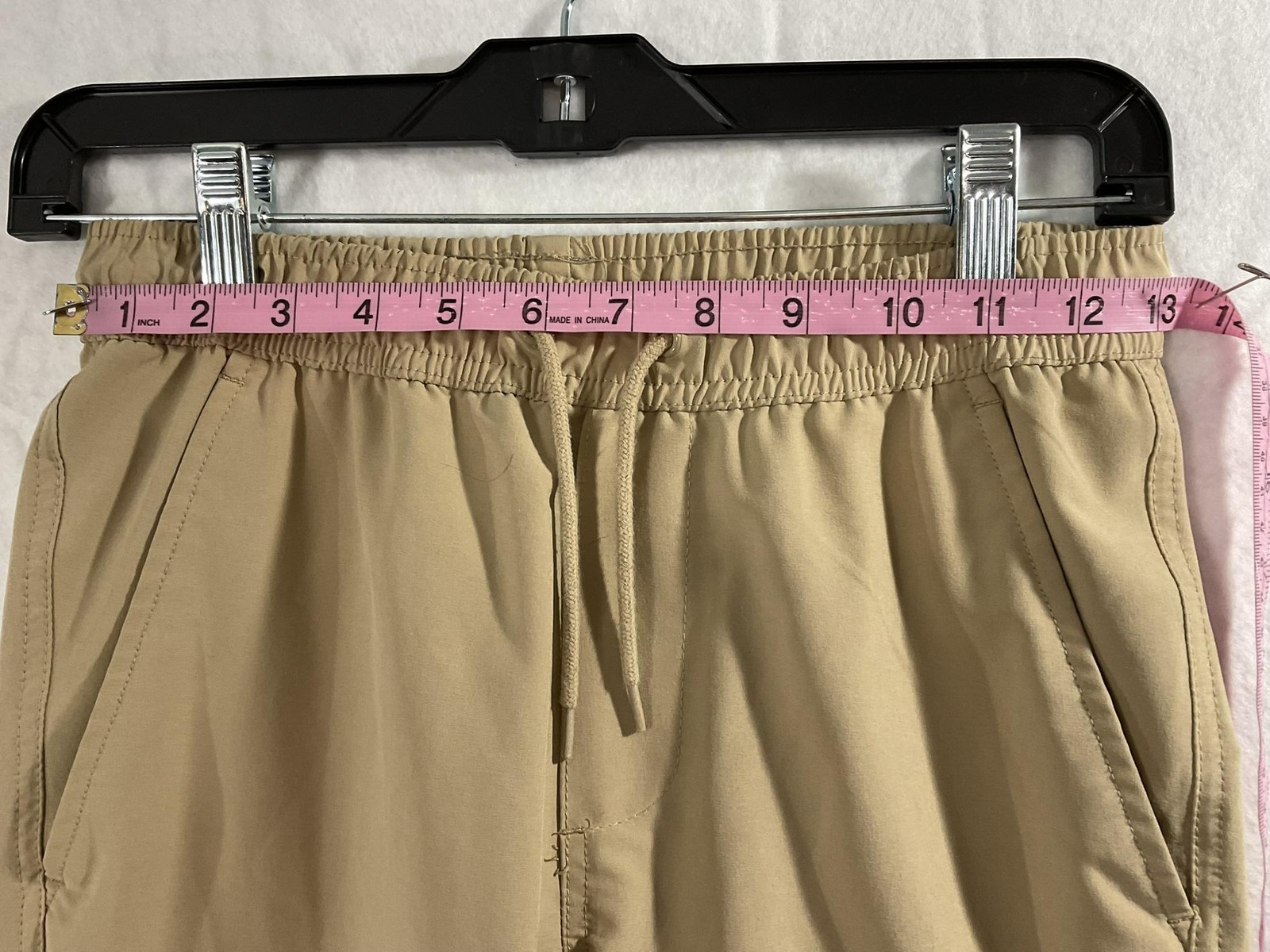 Nautica School Uniform Shorts Boys 12 Beige Elastic Waist Drawstring Stretch