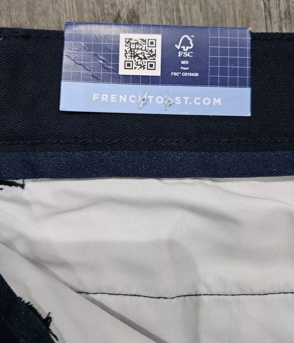 Boys 14 Husky Relaxed Navy Uniform Pants With Tags