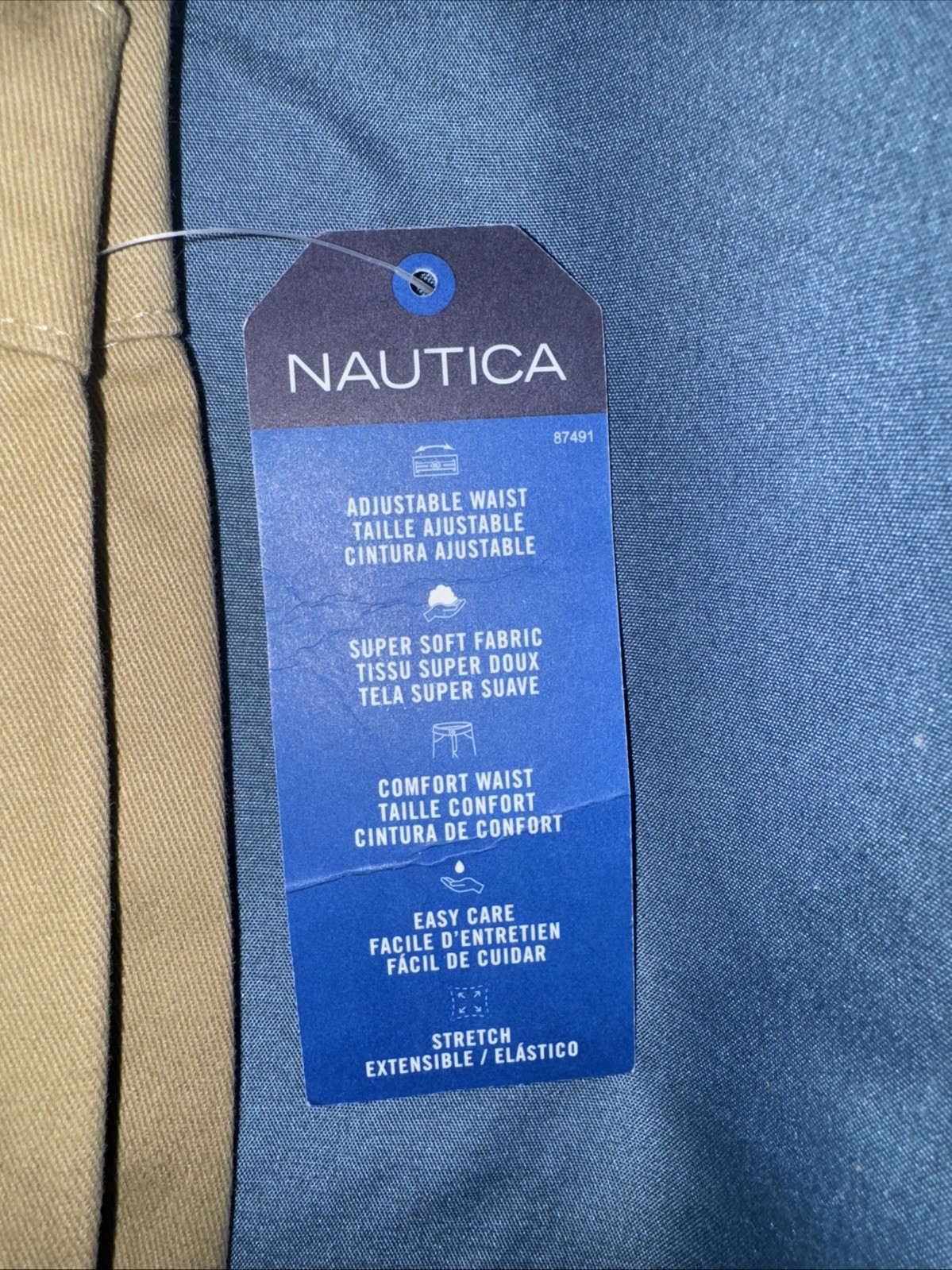 NEW Nautica Boy’s School Uniform Pants Size 10 Adjustable Waist Khaki Set Of 2