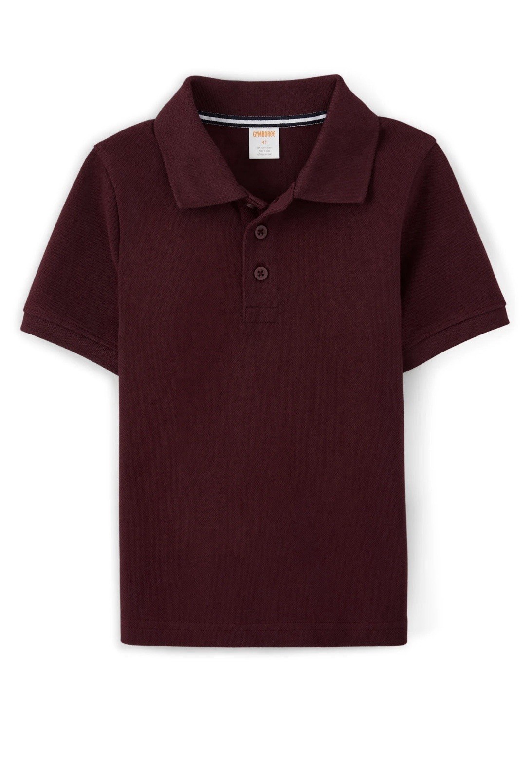 GYMBOREE Play Proof Boys Burgundy Stain-Resistant Polo Uniform Shirt