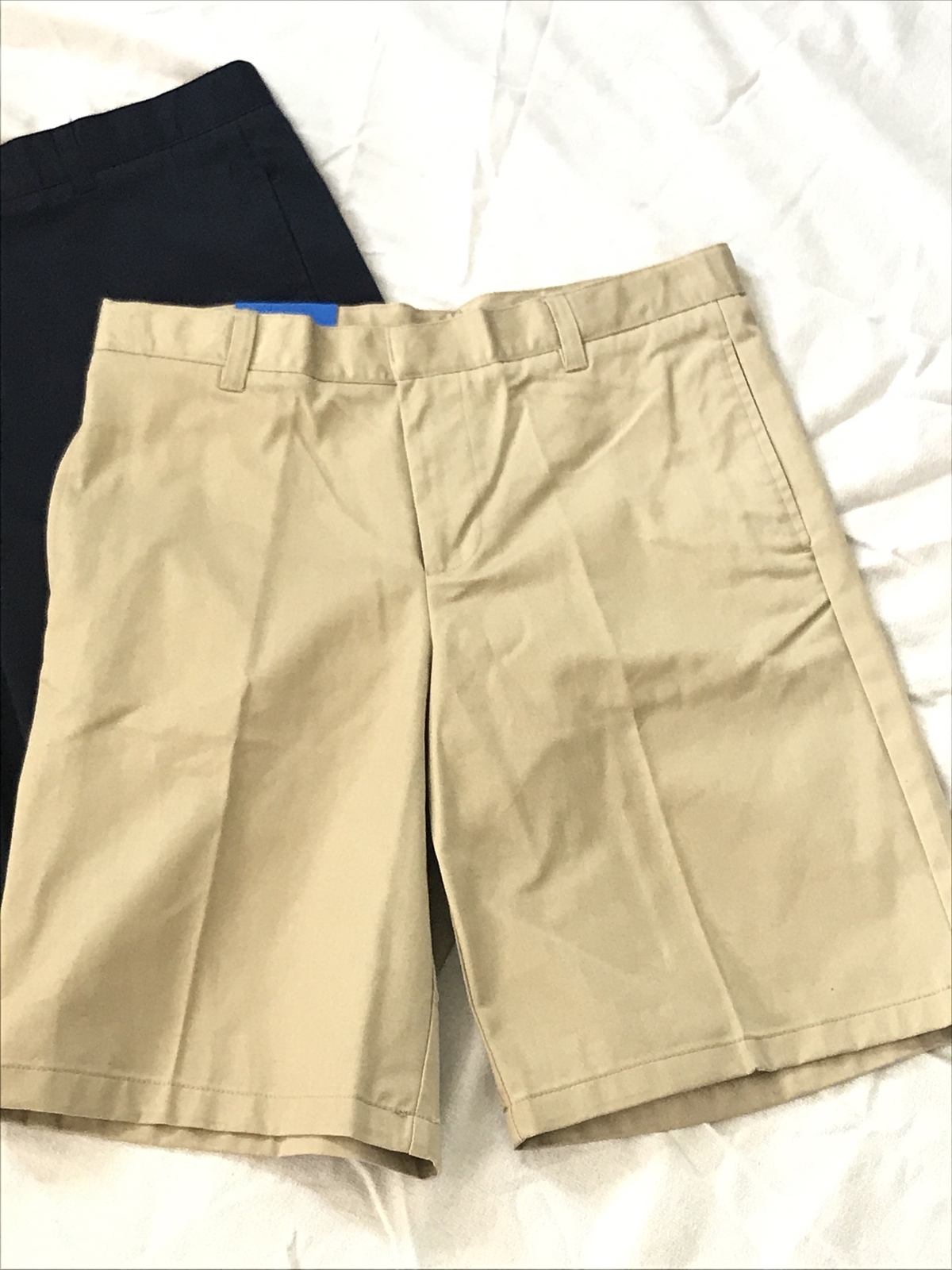 French Toast Uniform Khaki Navy Boys Flat Front Short Size 16 Husky Adjustable