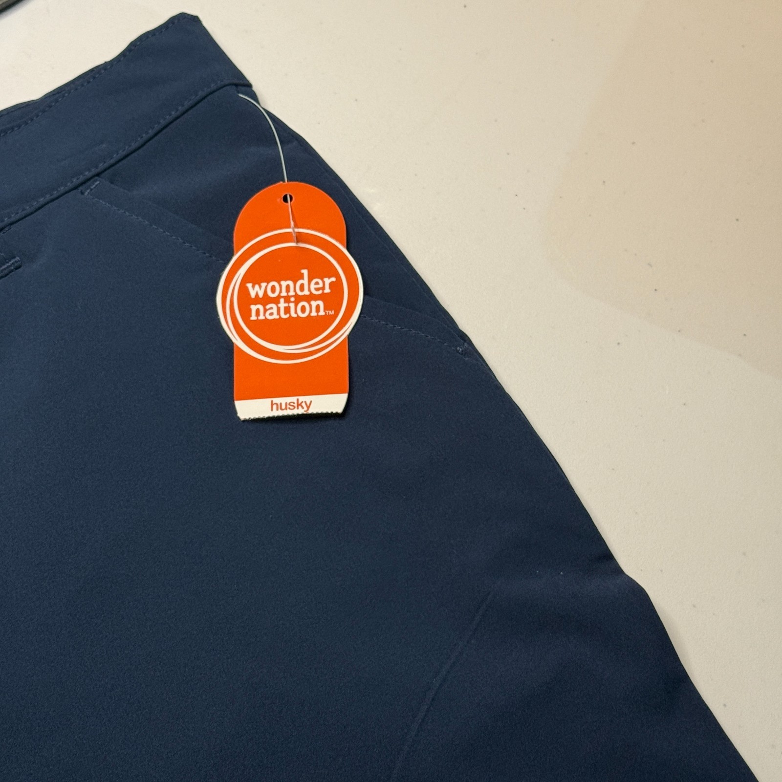 Wonder Nation Boys School Uniform Stretch Performance Shorts Navy Size 16 Husky