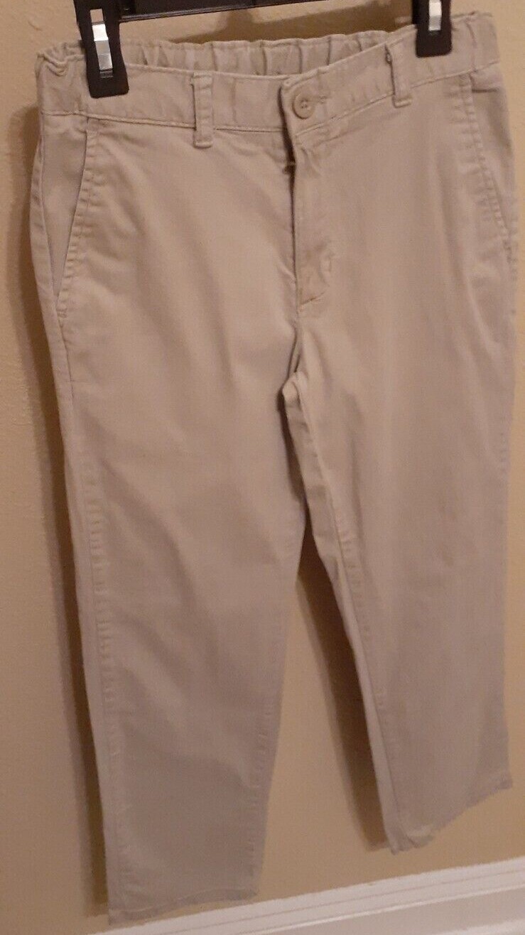 – L@@K – Boys Izod Light Beige Pleated School Uniform Pants Sz 14 Nice! –
