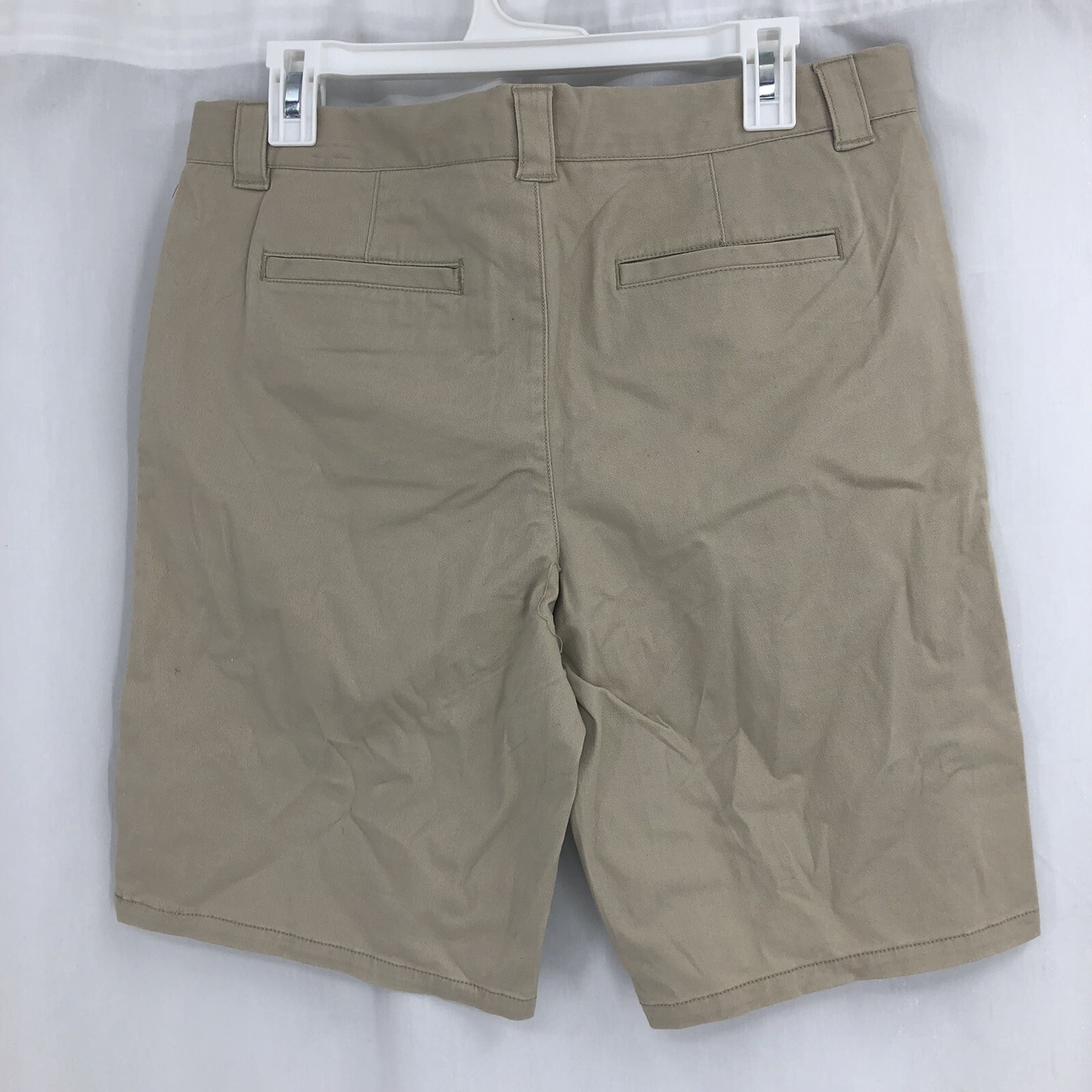 Cat & Jack Boys Bermuda Shorts Khaki Beige Uniform Adjustable Waist 16 Husky L22