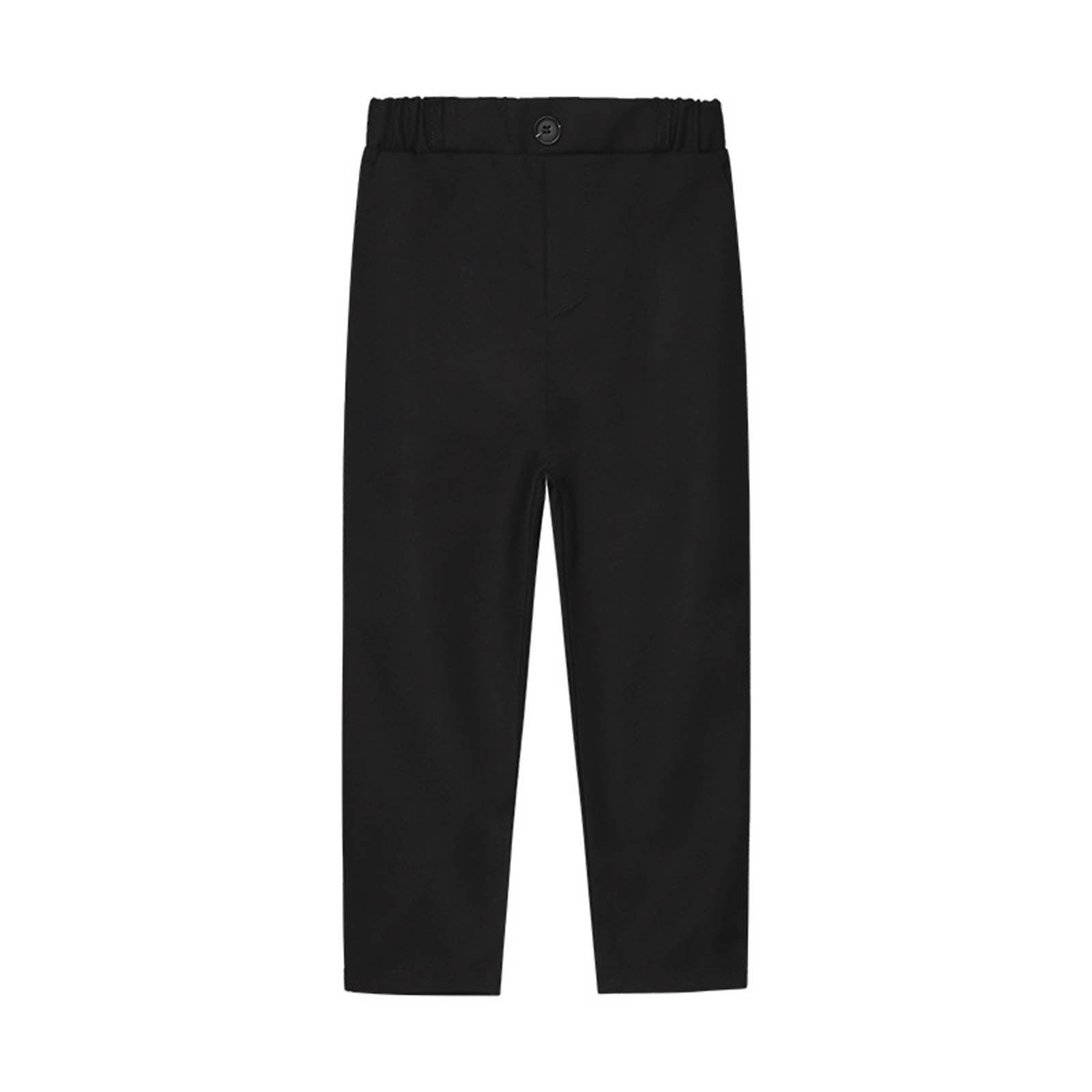 Luobo School Uniform Pants Boys 9-10 Years Black Zipper W/Button Stright –U1–