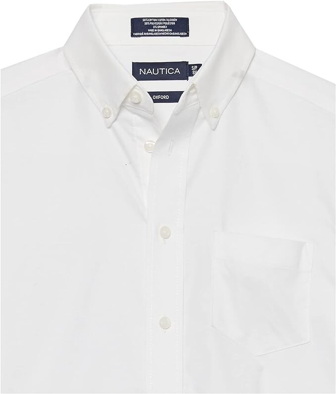SET OF TWO Nautica Boys’ School Uniform Shirts Size S(8) White Short Sleeve
