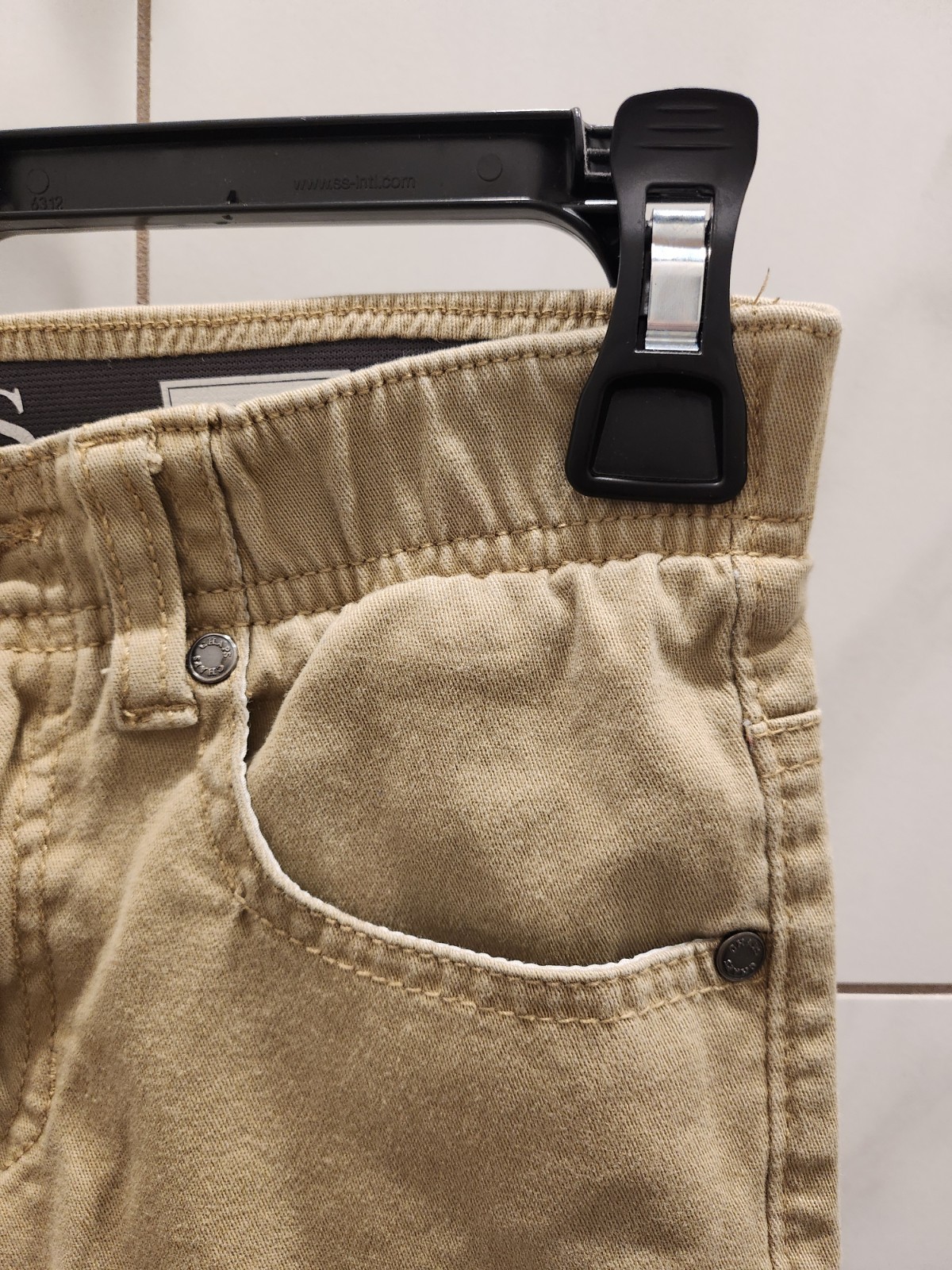 Chaps Pants,Boys 8, Slim Fit,Khaki School Uniform,Stretch Waist Playground Tough