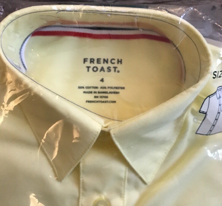 French Toast Little Boys- Lt Yellow, Poplin Shirt Short Sleeve Size 4