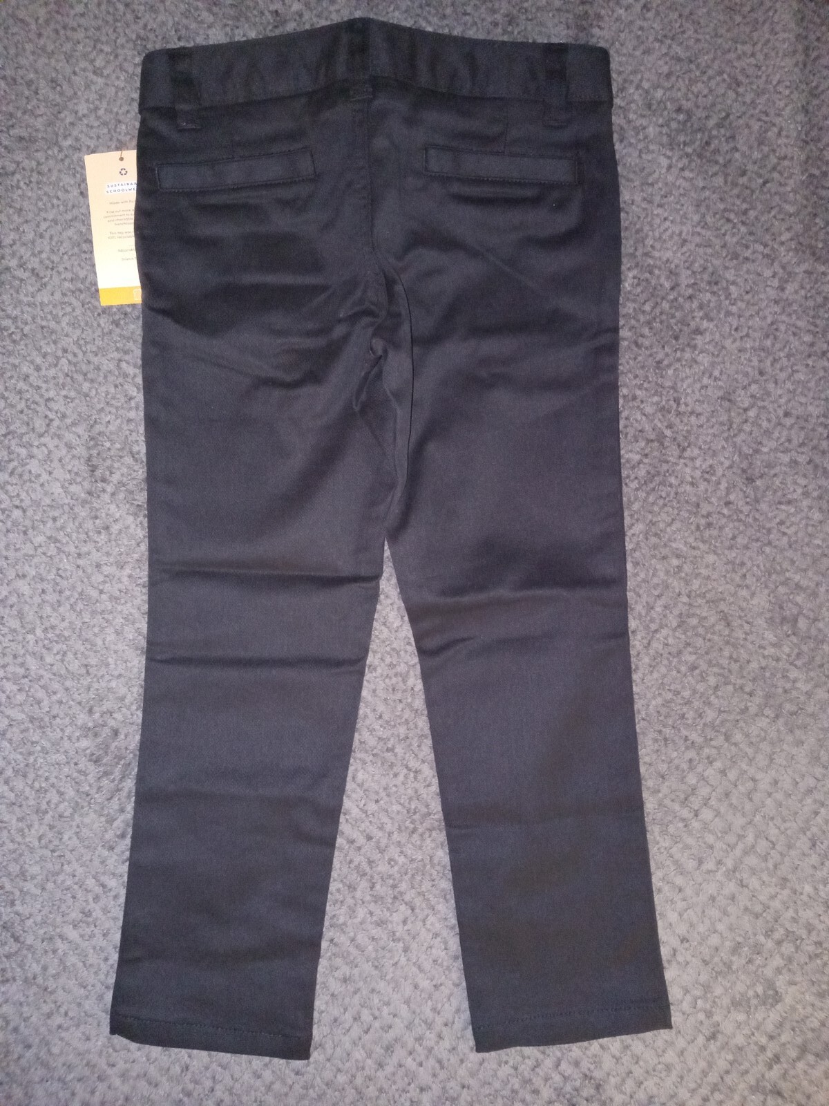 French Toast Boys Adjustable Waist Straight Fit Uniform Pants, Black, Size 5
