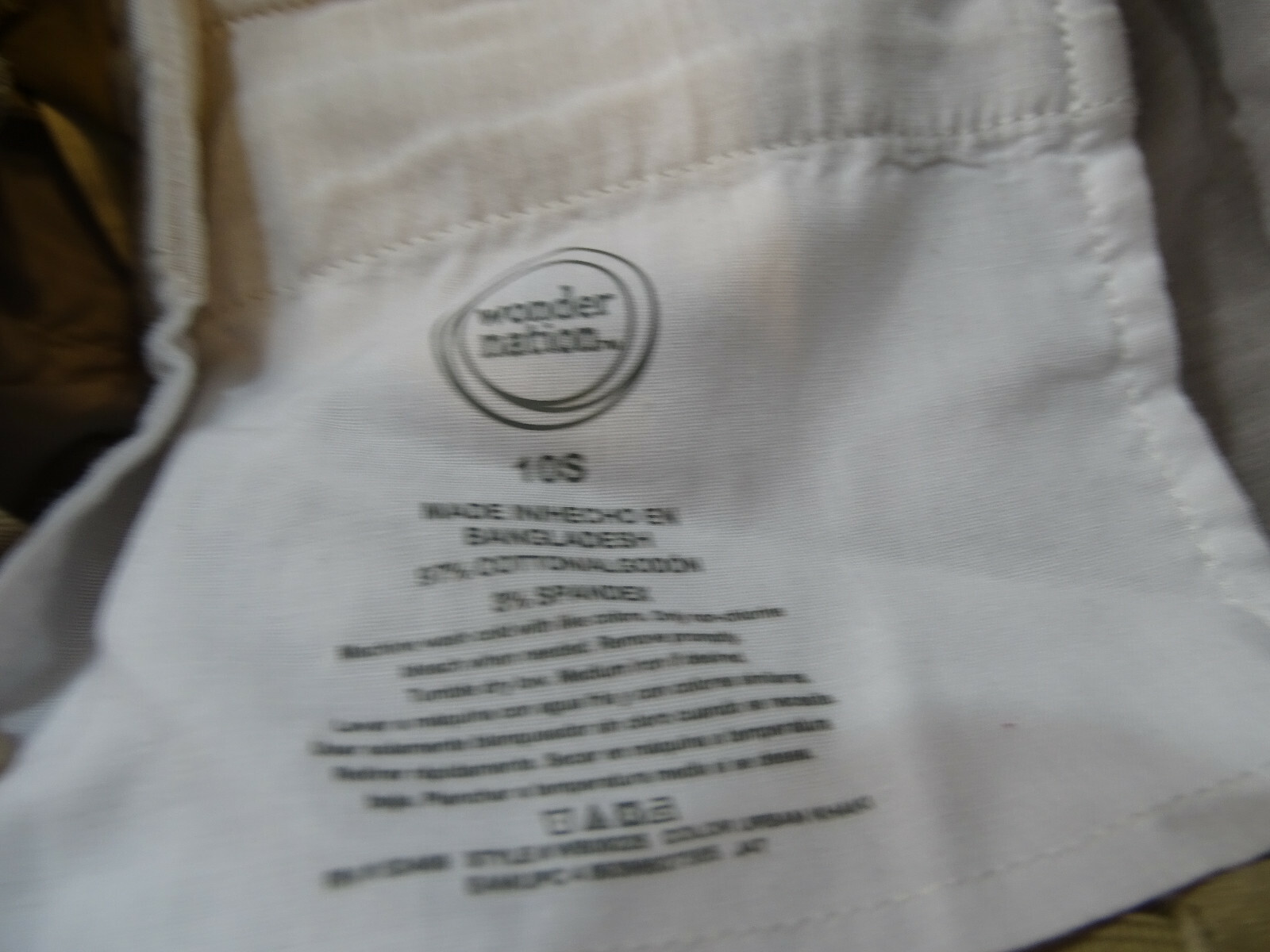 Boy’s Wonder Nation School Uniform Khaki Pants Size 10 slim