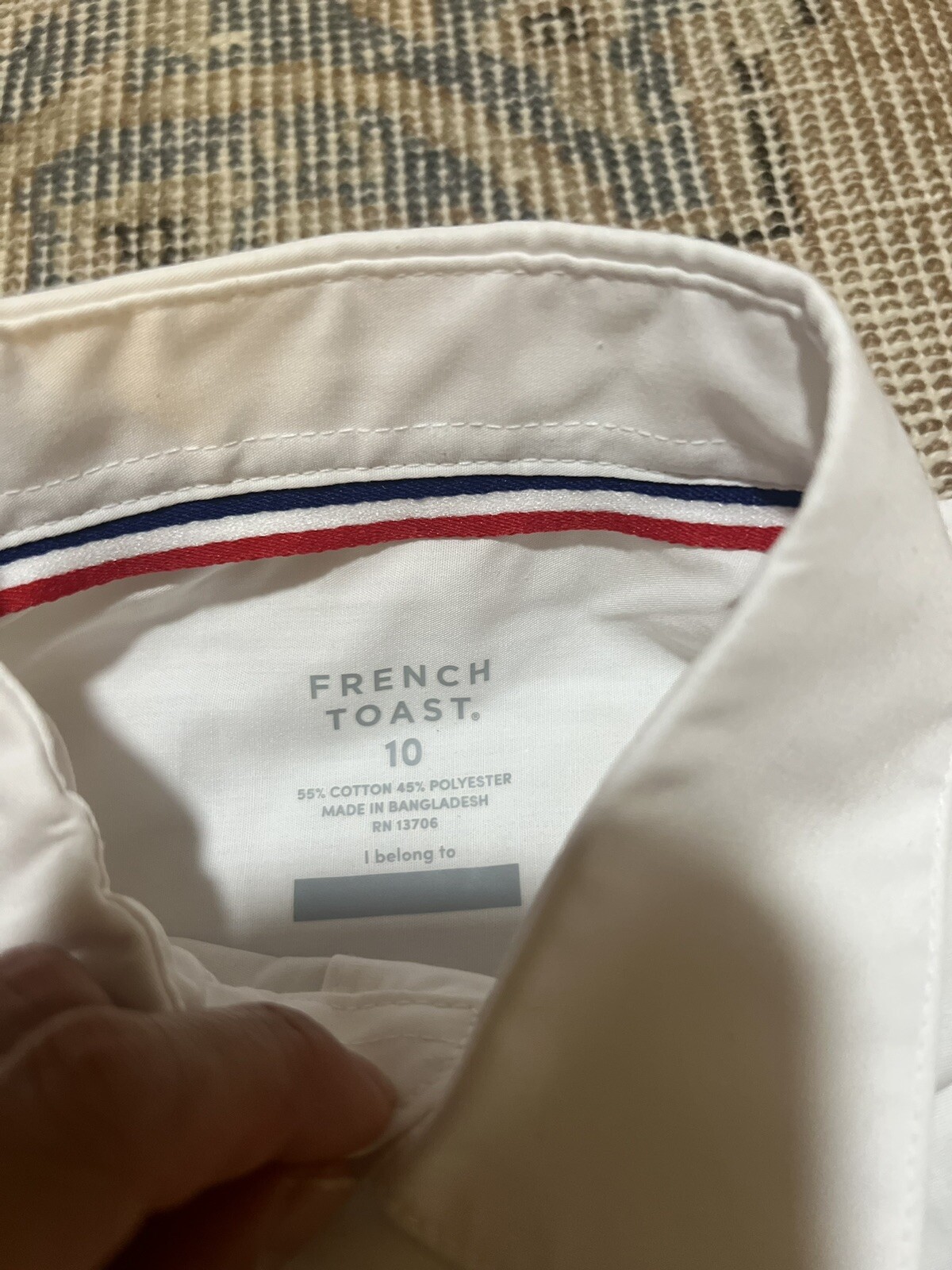 Boys French Toast Uniform White Long Sleeve Dress Shirt Size 10
