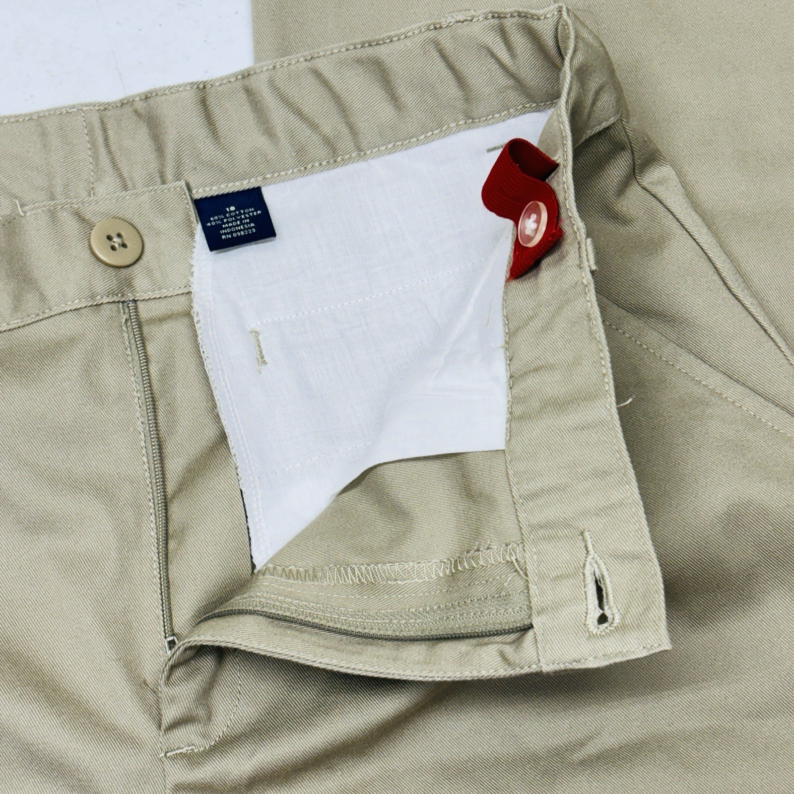AUSTIN Sz 18 Boy’s Khaki School Uniform Pants Adjustable Waist Cotton Blend •VG‼